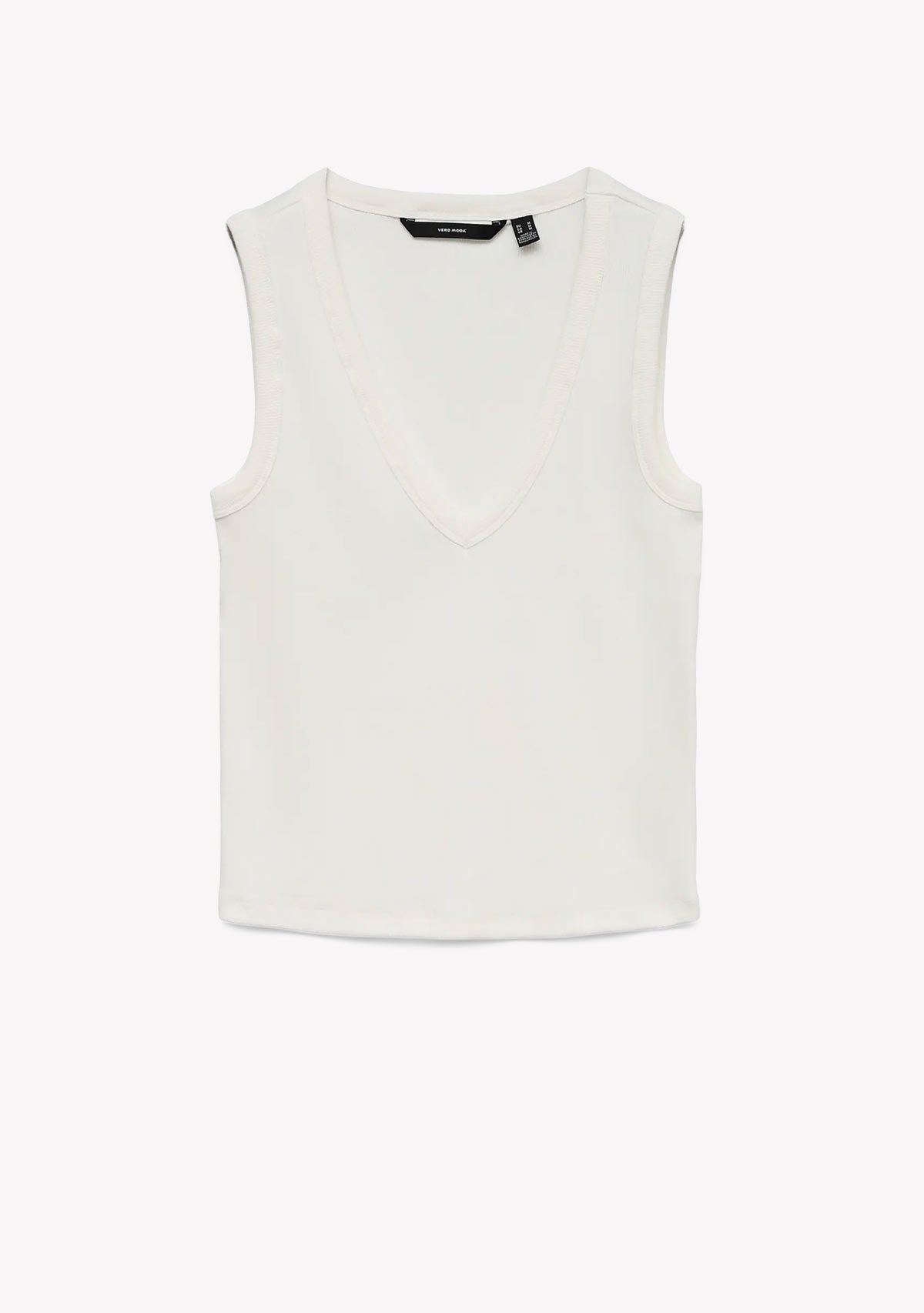 Vmchloe Short Deep V-Neck Top Snow White