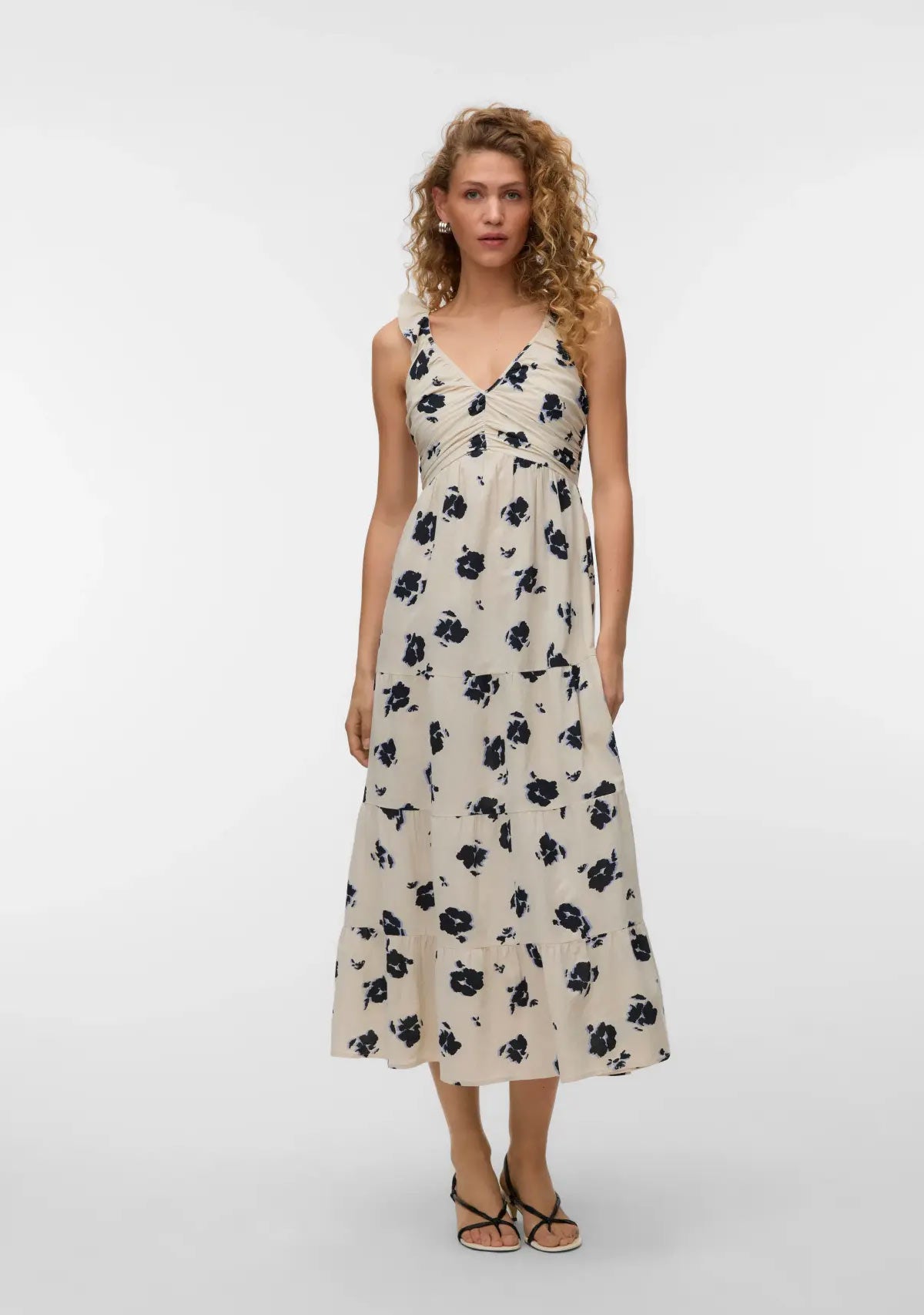 Vmdicthe Sl Frill Ankle Dress Pumice Stone Alma
