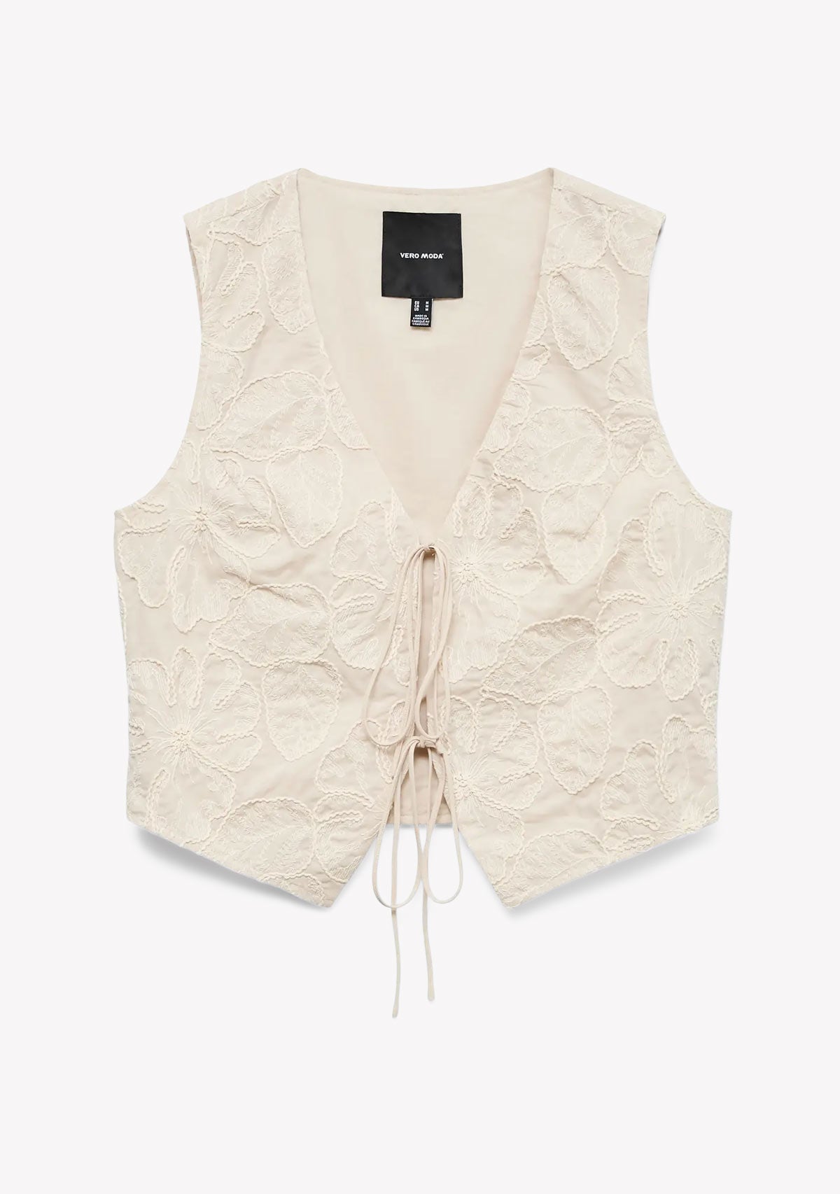 Vmmillia Sl Embroidery Waistcoat Oatmeal Vero Moda
