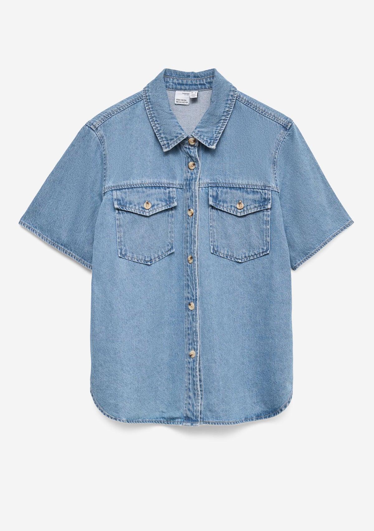 Vmsigga Ss Clr Denim Shirt Light Blue Denim