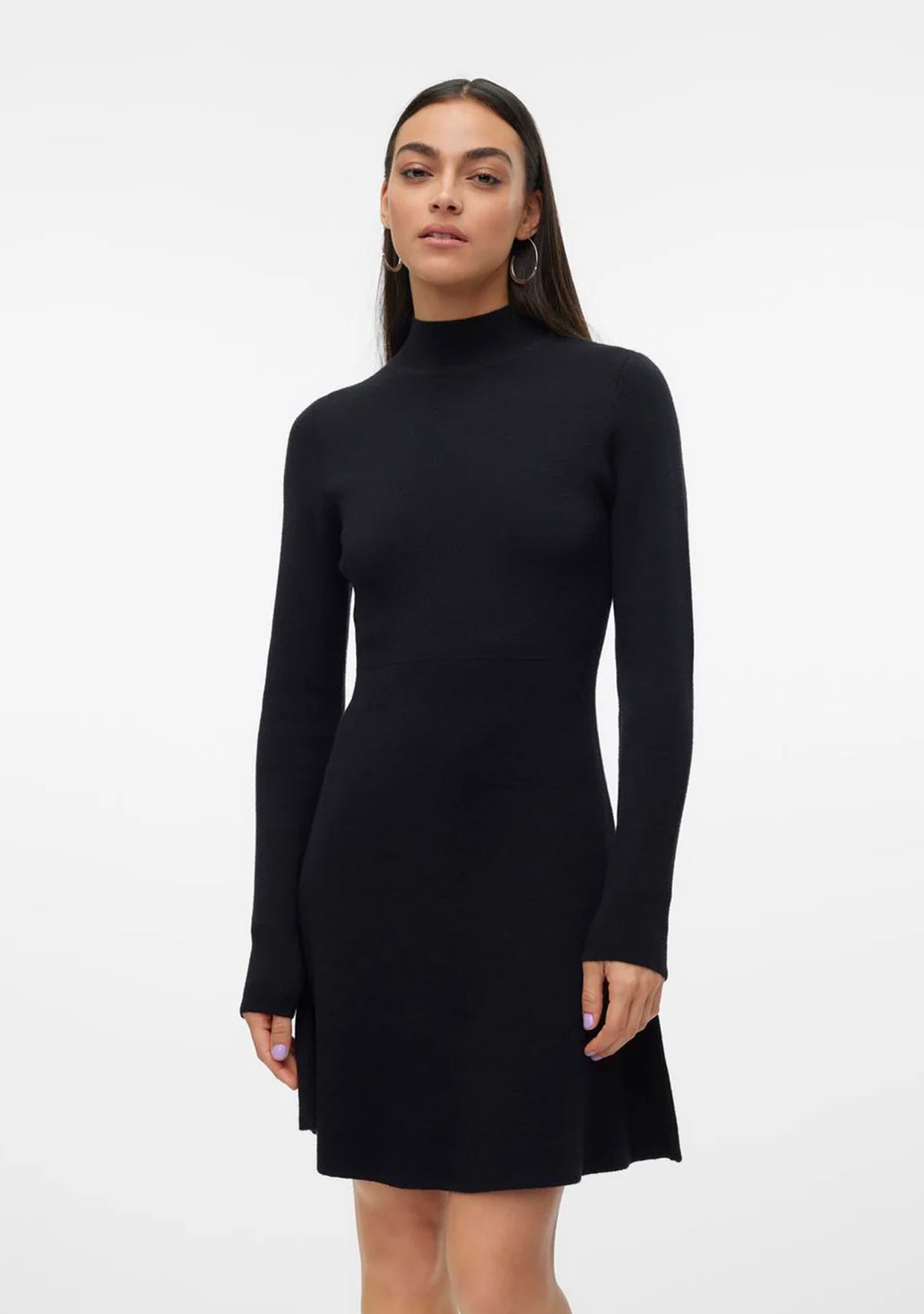VM Gold LS Highneck Skater Short Dress Vero Moda