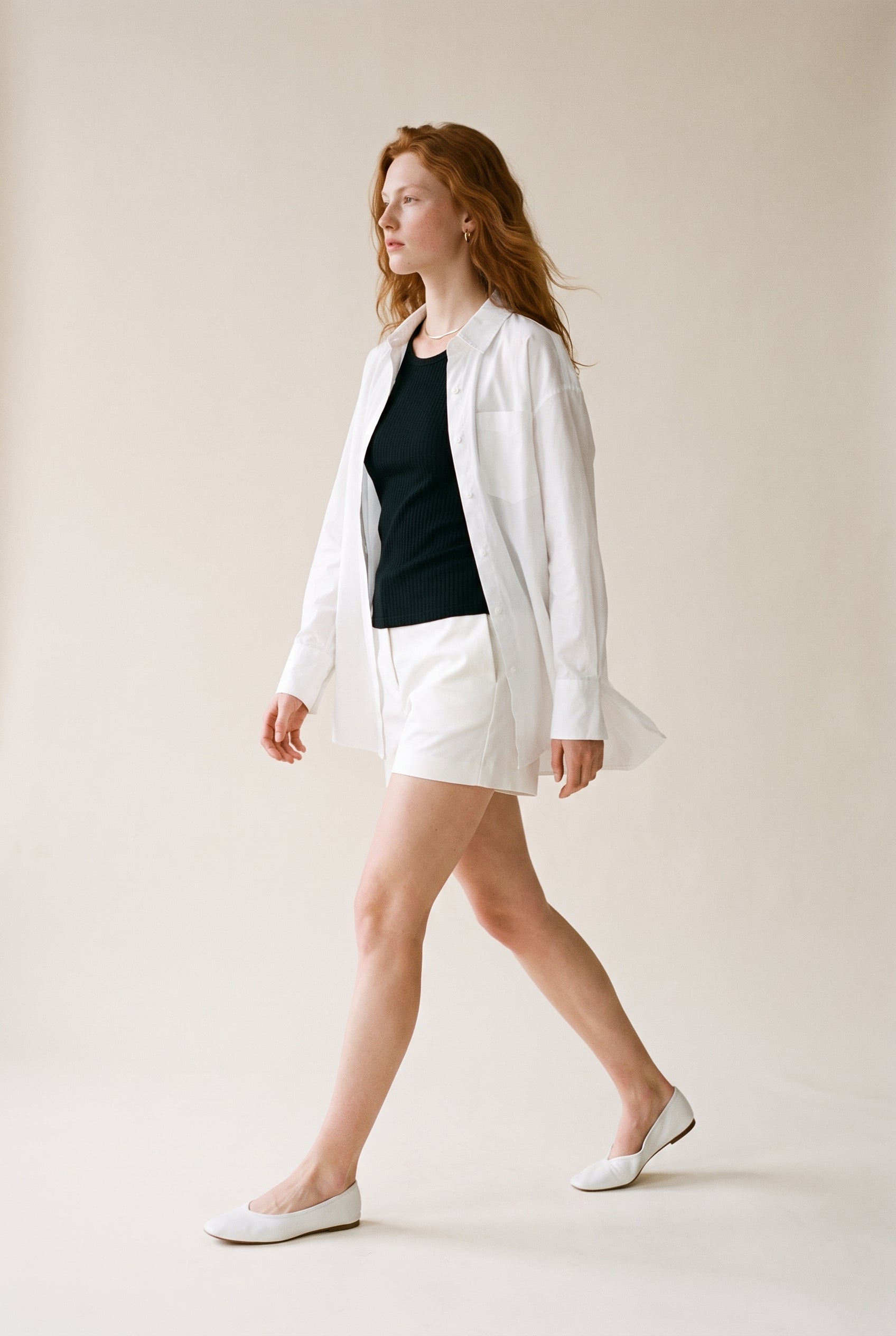 Chemise oversize en popeline biologique à manches longues