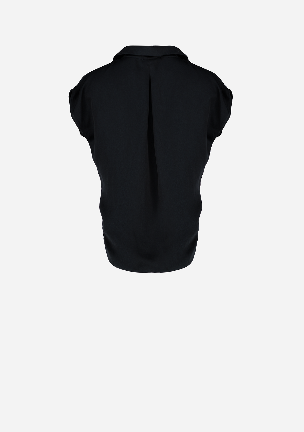Button Down Cap Sleeve Shirt Deep Ocean Blue