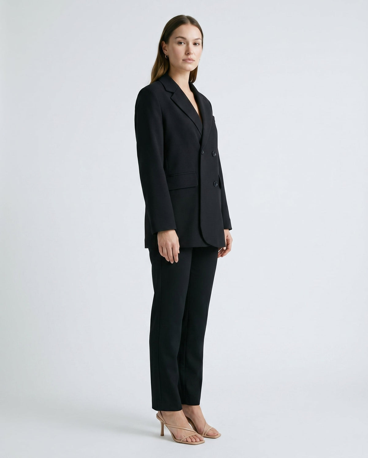 Double Breasted Blazer Black Slow High