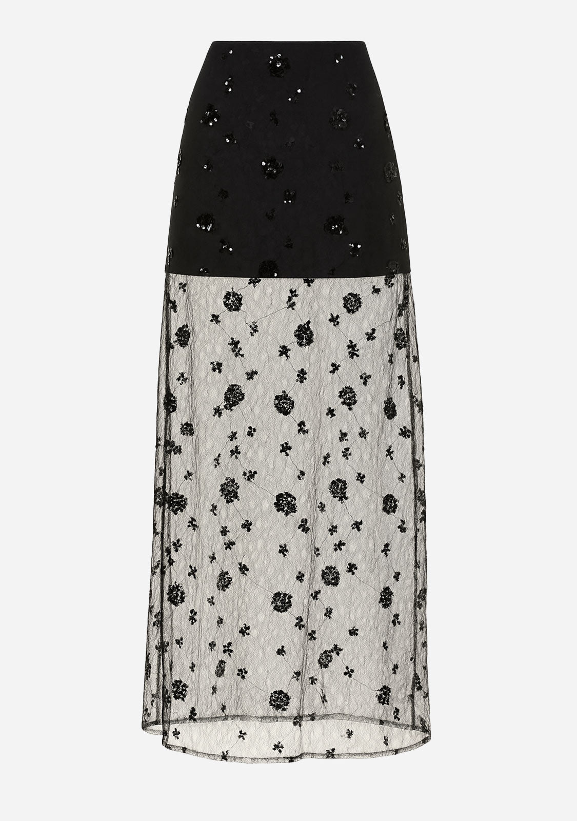 Black Mesh Overlay Skirt Black