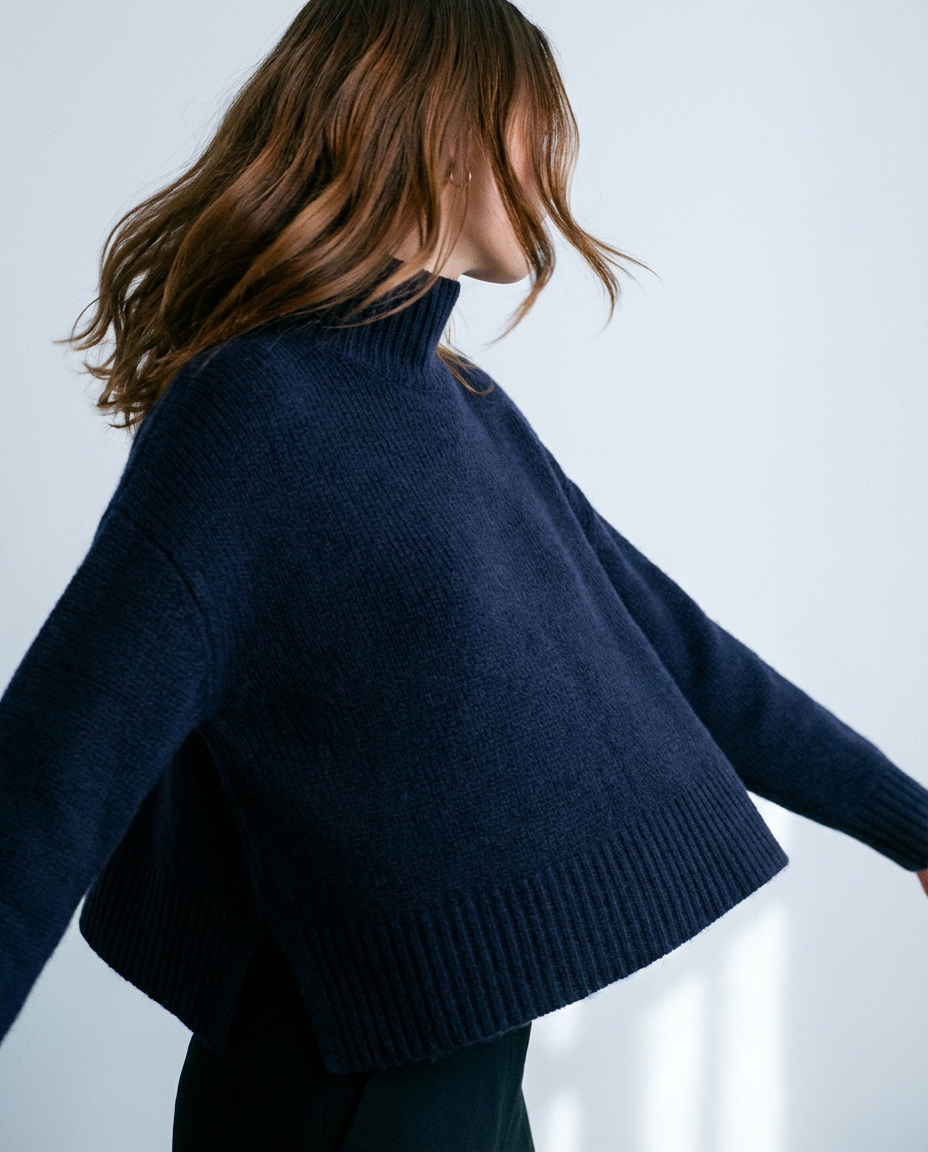 Wool Blend Mock Neck Sweater