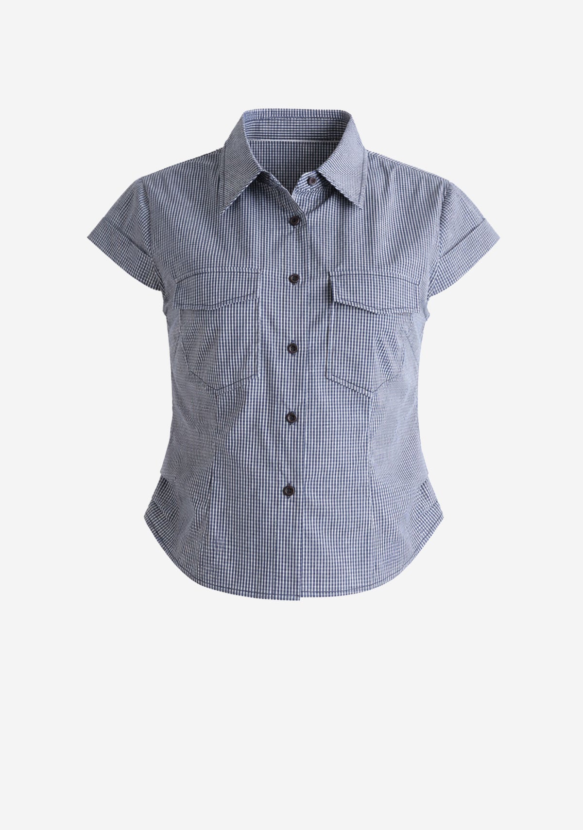 Gingham Short Sleeve Shirt Black/White