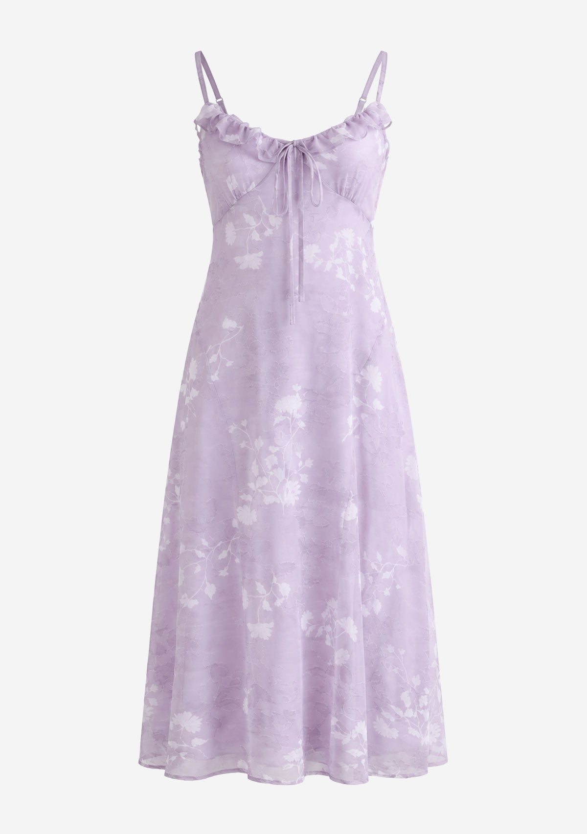 Lilac Floral Midi Dress Lavender audrey
