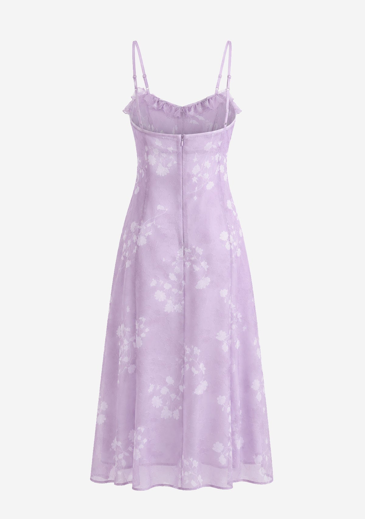 Lilac Floral Midi Dress Lavender audrey