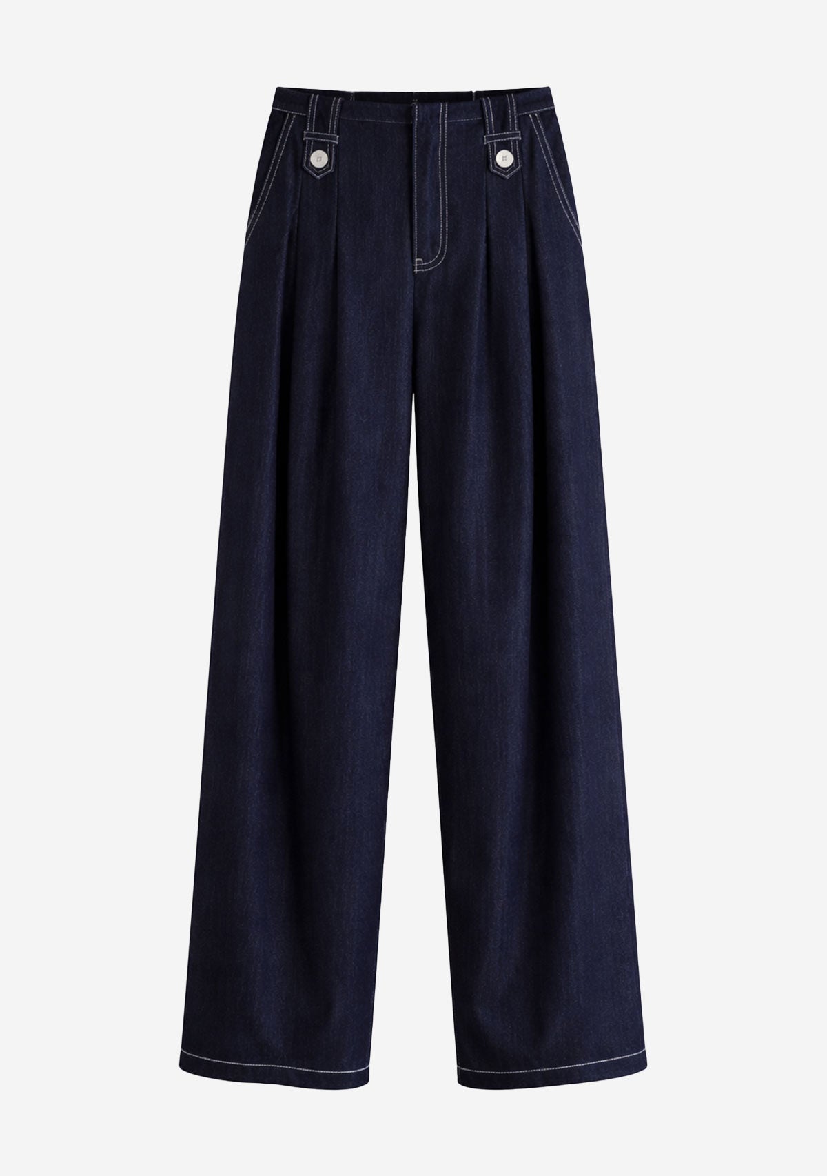 Wide Leg Denim Pants Denim Blue audrey