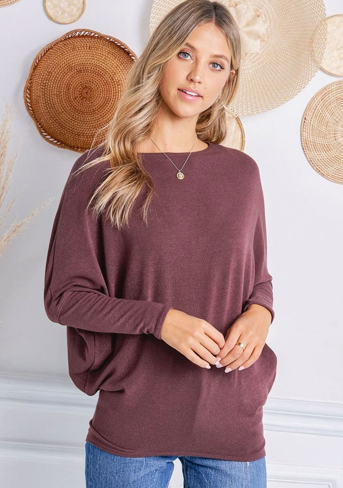 Off Shoulder Dolman Slv Tunic
