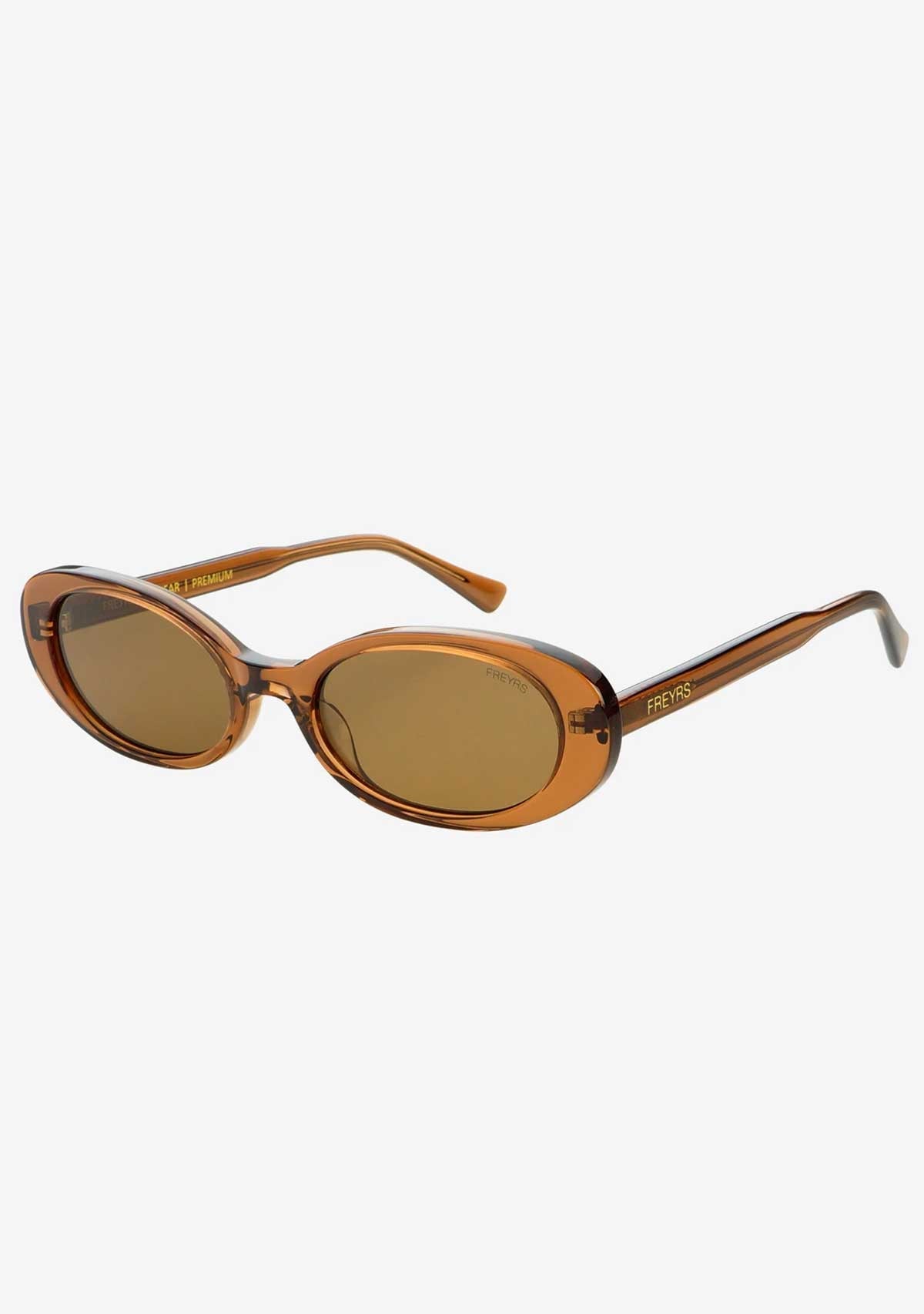 Mimi Acetate Oval Sunglasses Brown Freyrs