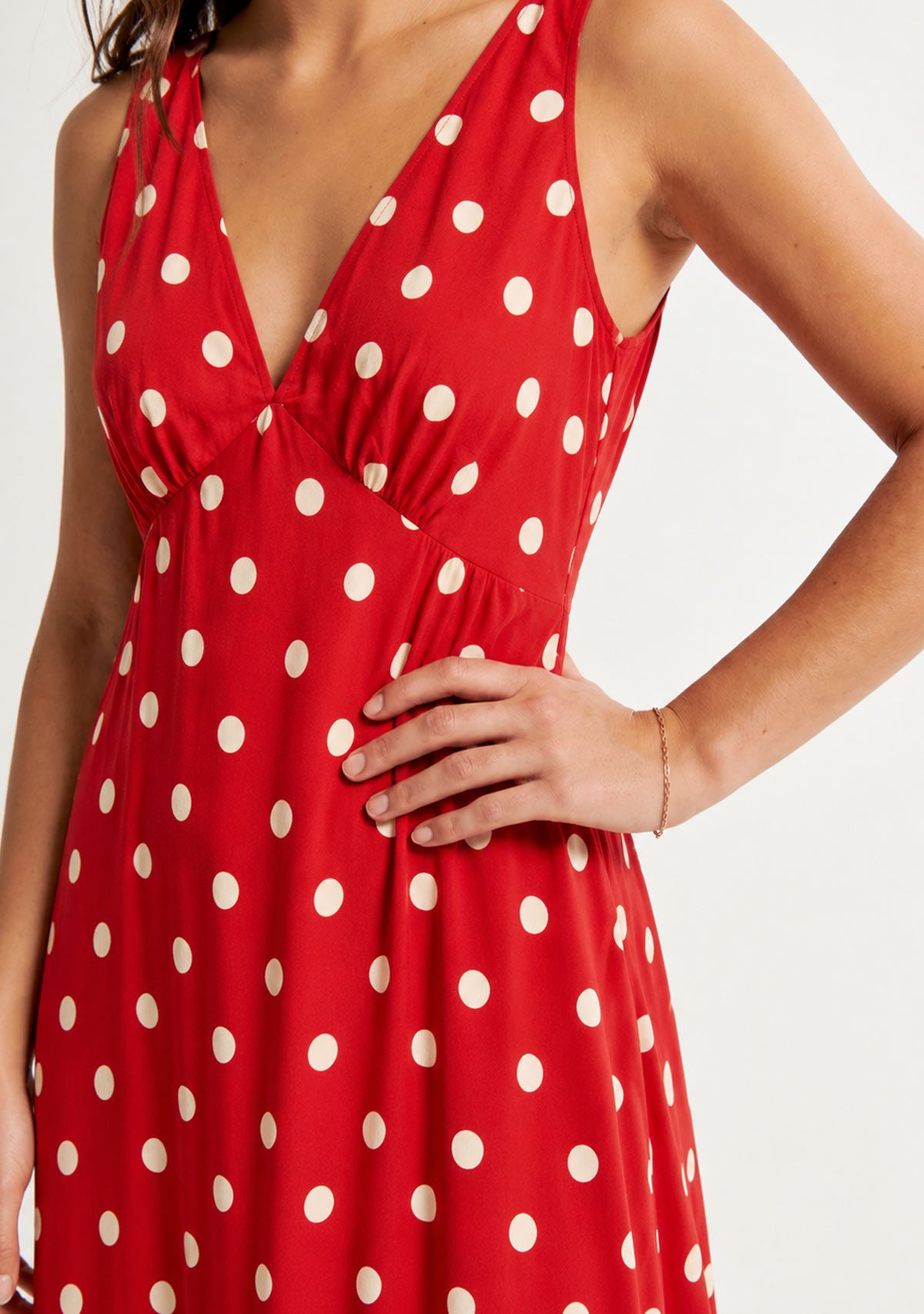 Polka Dot Mini Dress Red/Ivory