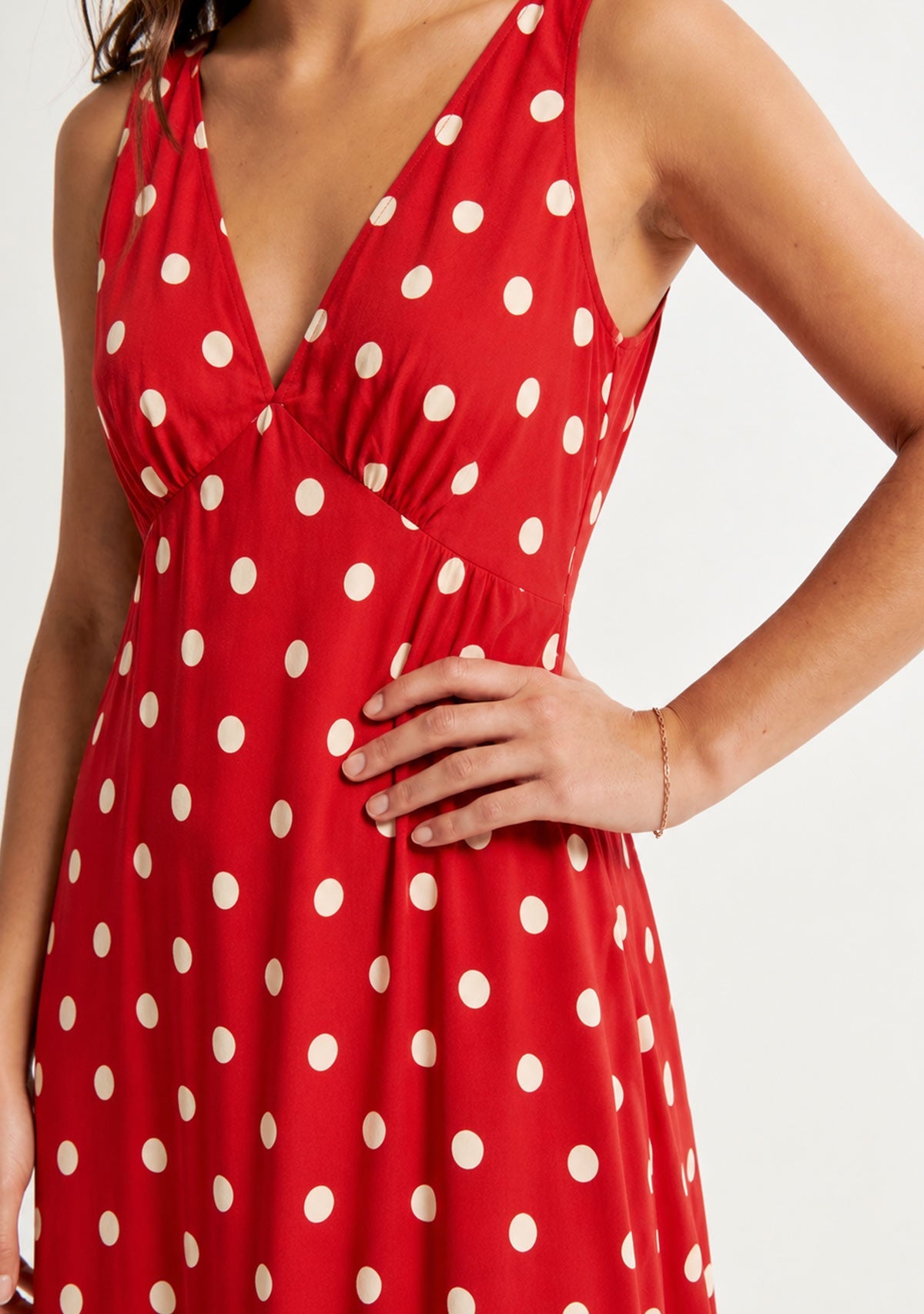 Polka Dot Mini Dress Red/Ivory Dress Forum Inc.