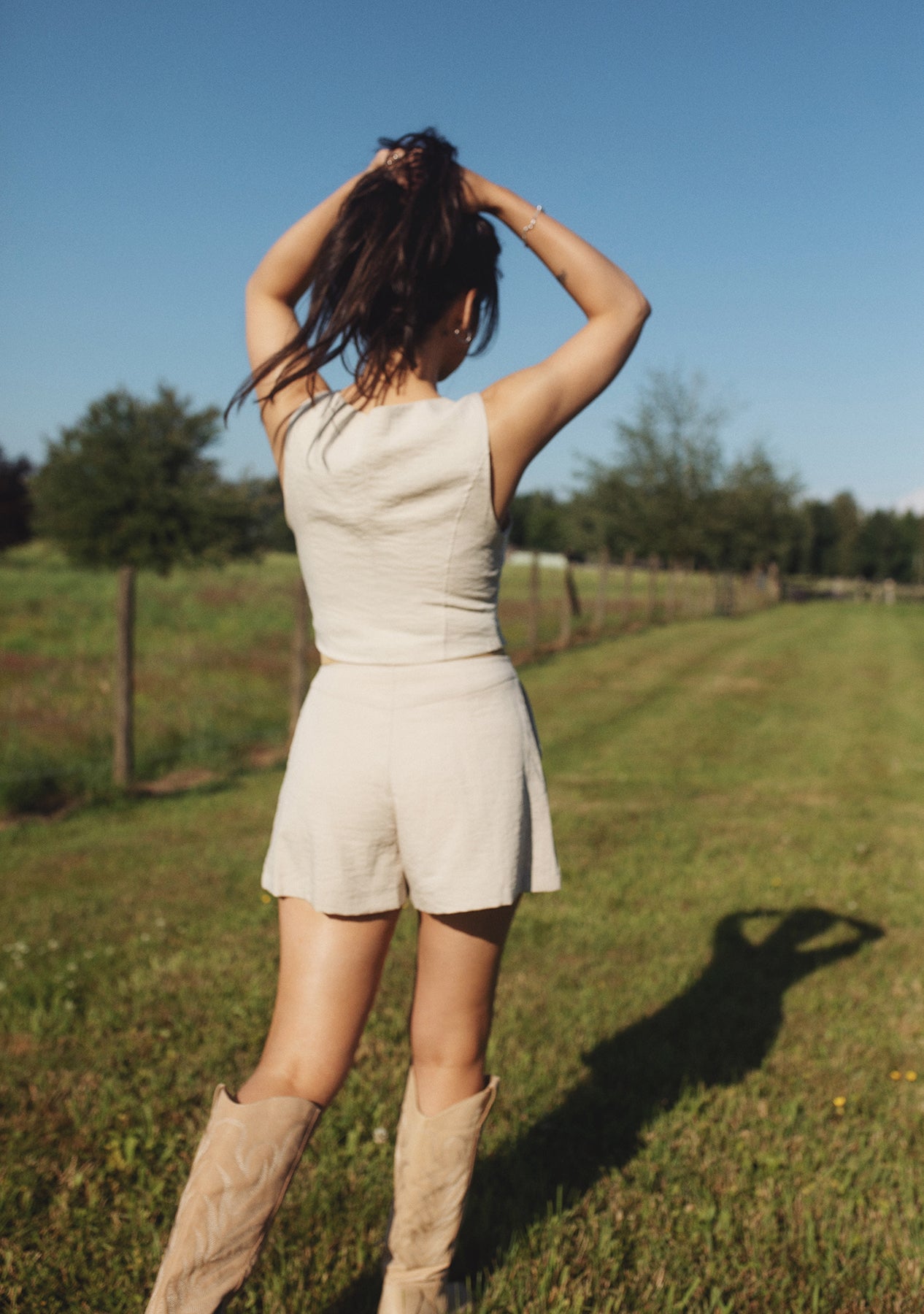 Waist Belted Pleated Shorts