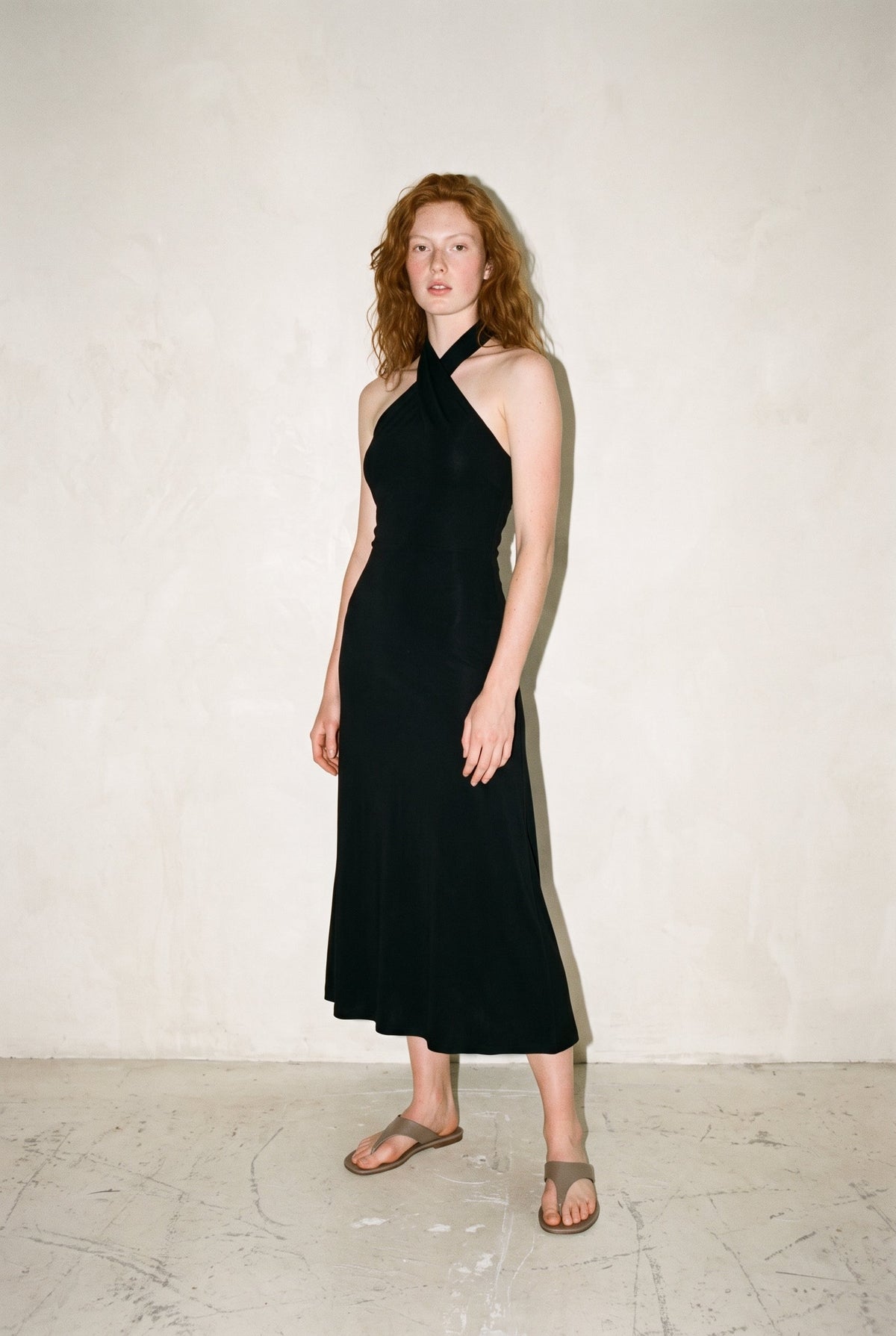 Cross Halter Midi Dress Black 12 Rue Collette
