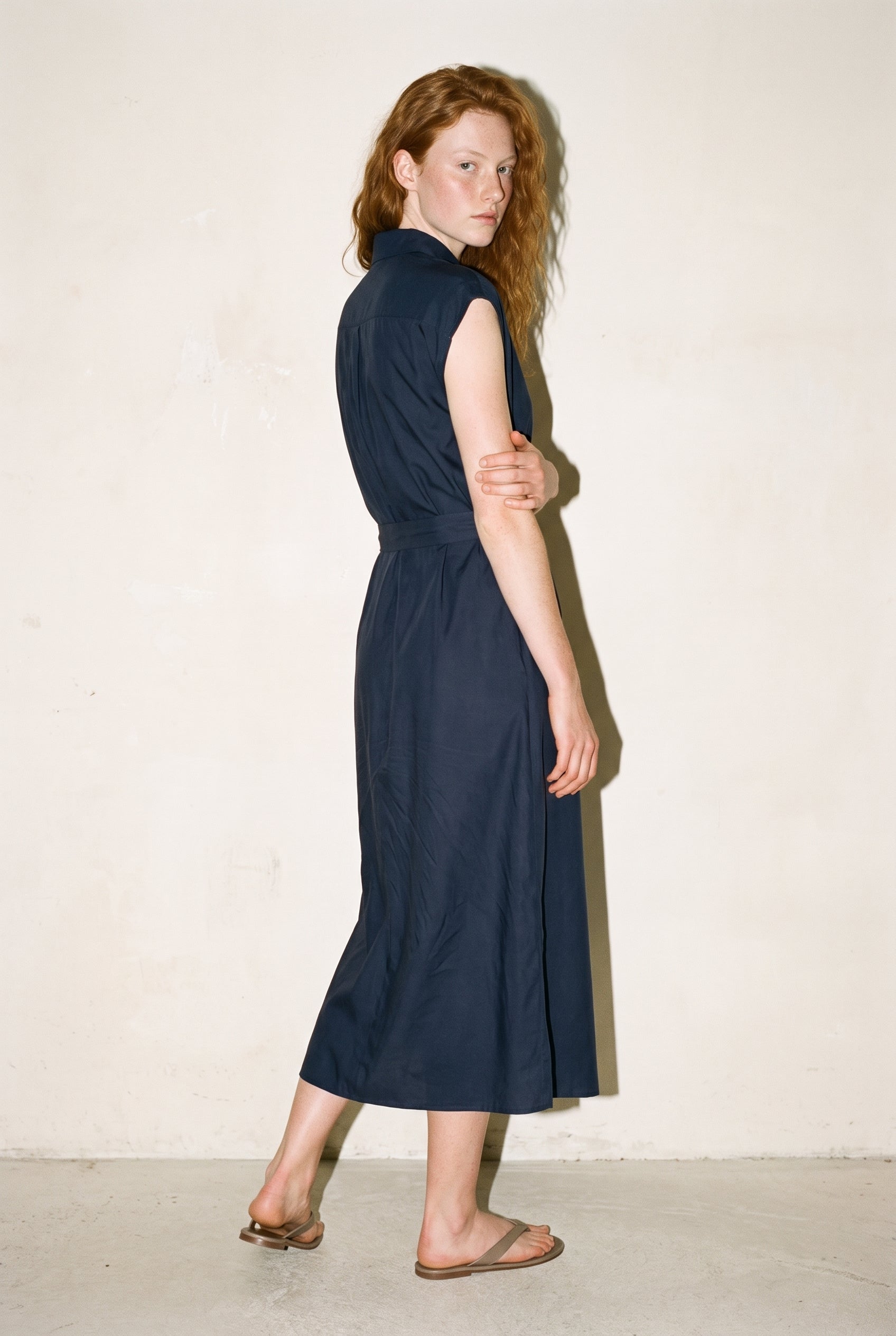 Vm Mymilo Calf Shirt Dress Navy Blazer Vero Moda