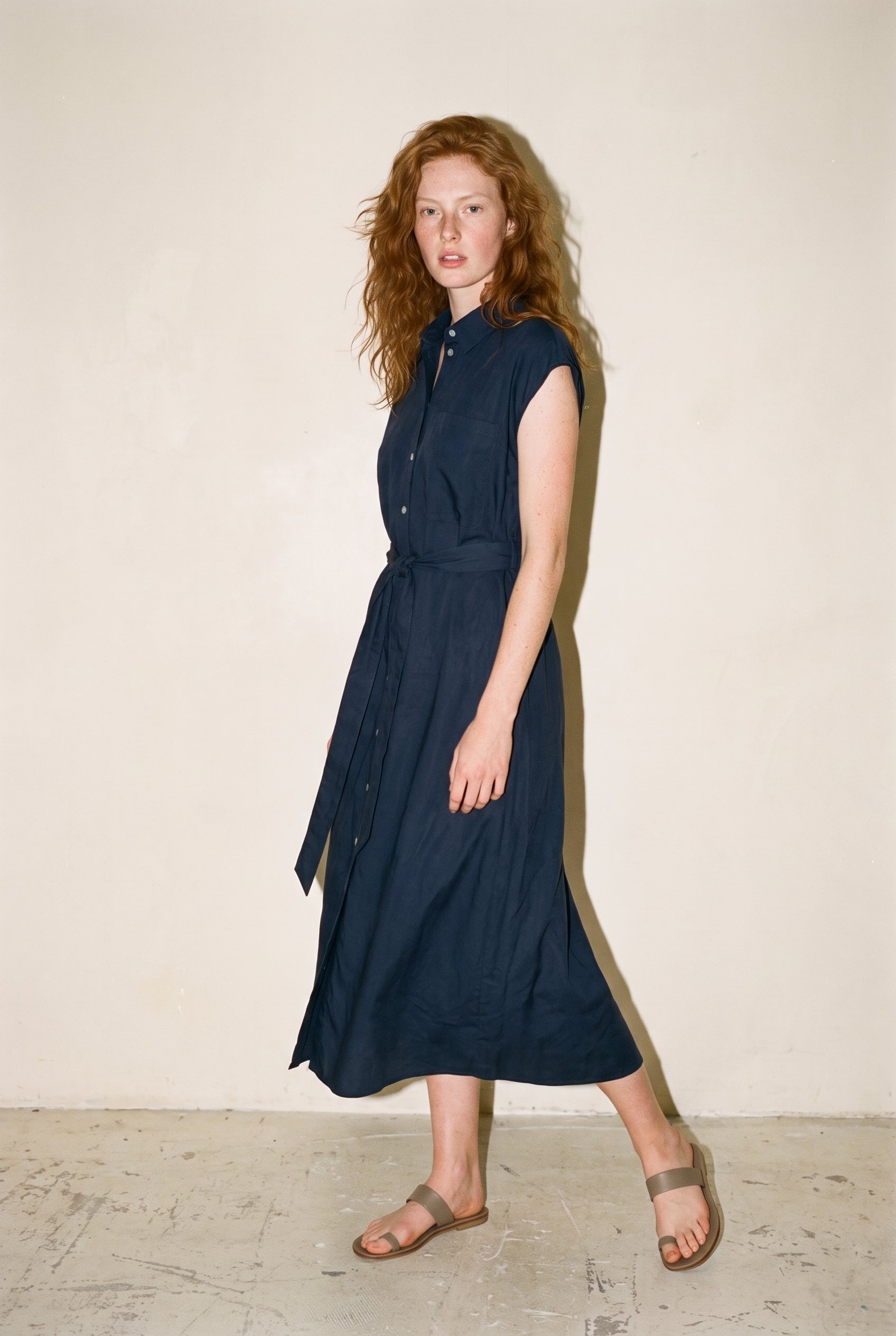 Vm Mymilo Calf Shirt Dress Navy Blazer Vero Moda