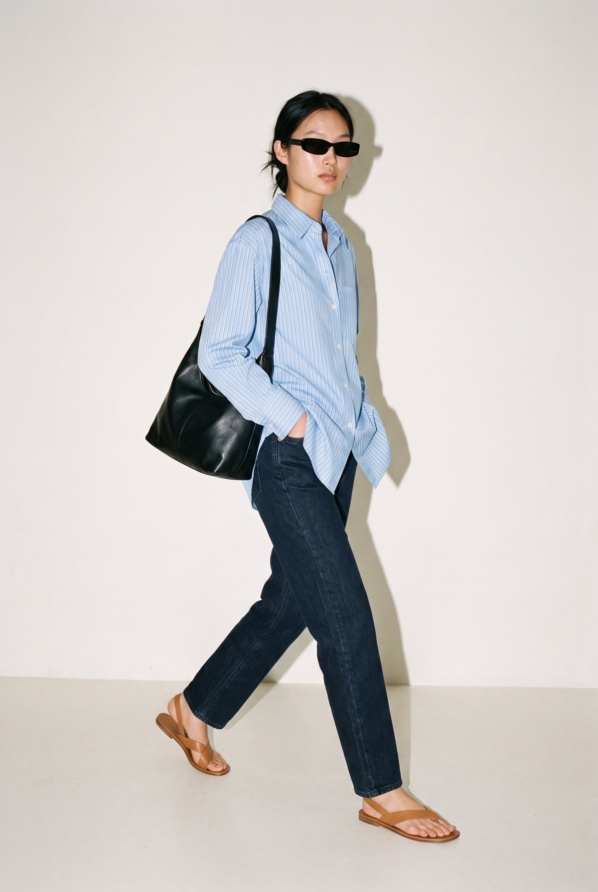 Relaxed Collared Button Shirt Blue COCA