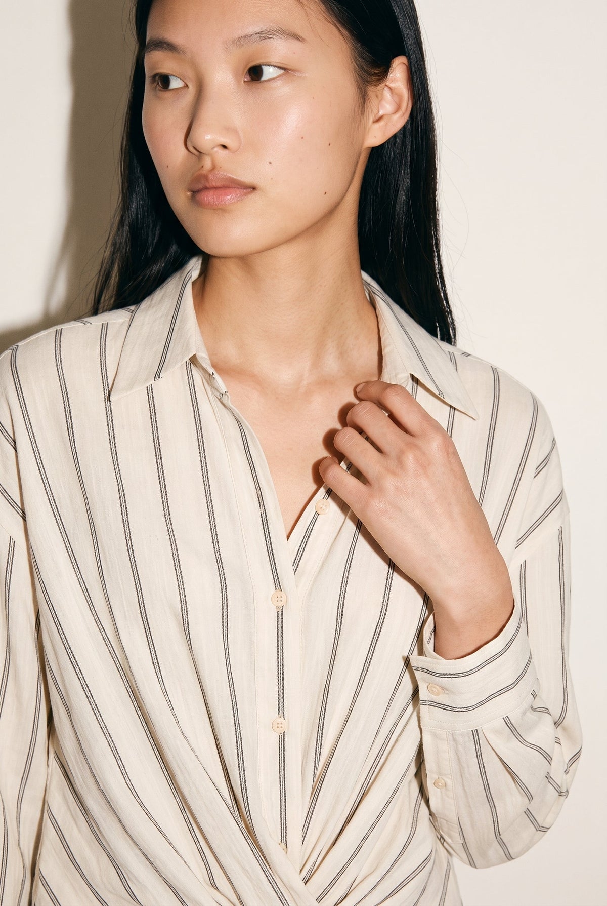 Striped Wrap Front Shirt COCA