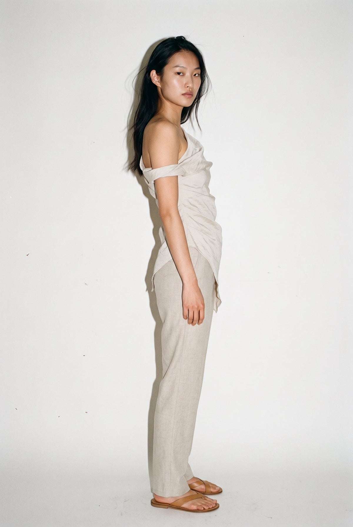 Asymmetrical Shoulder Tunic Top Vanilla Emory Park