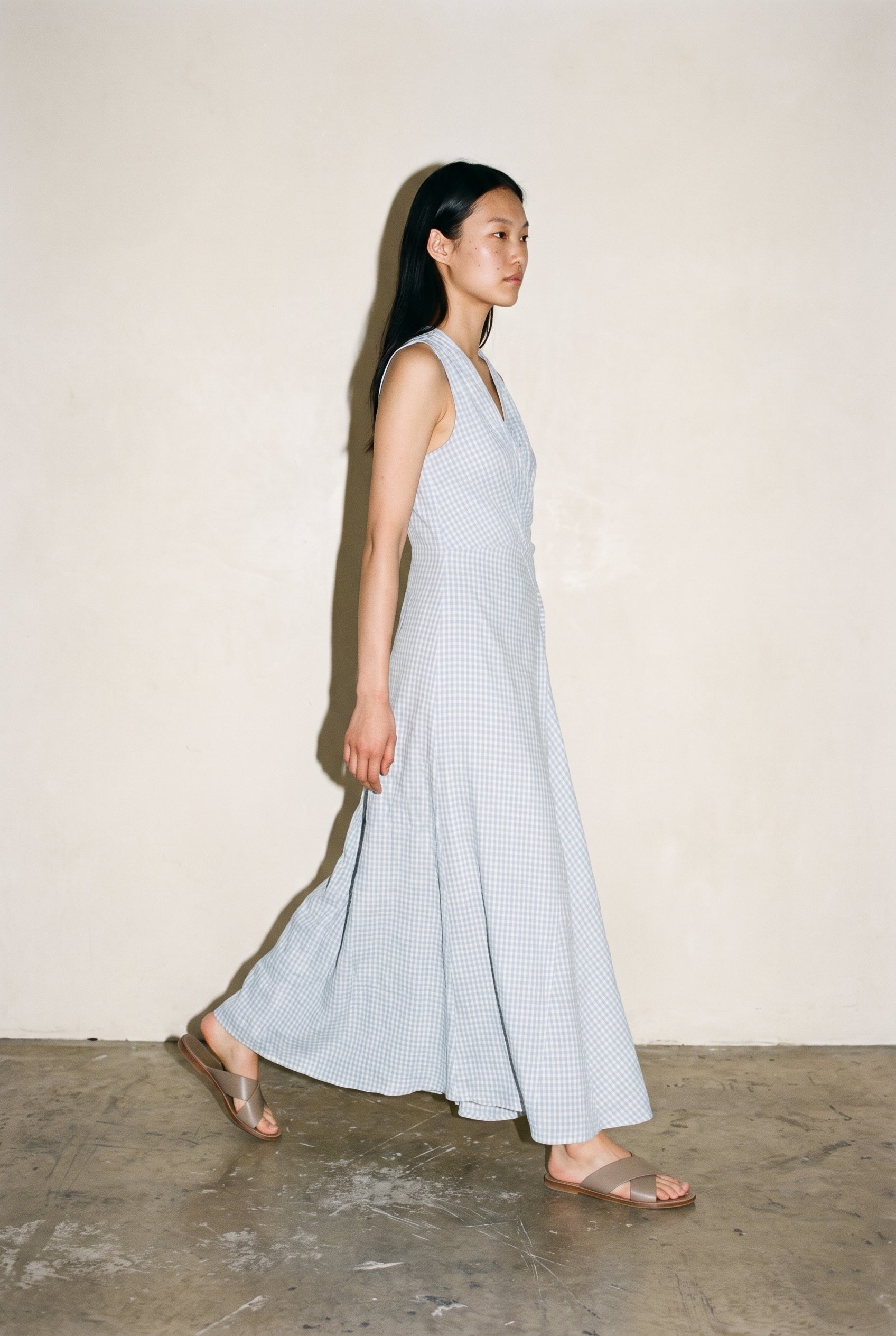 Green Gingham Maxi Dress Green Check