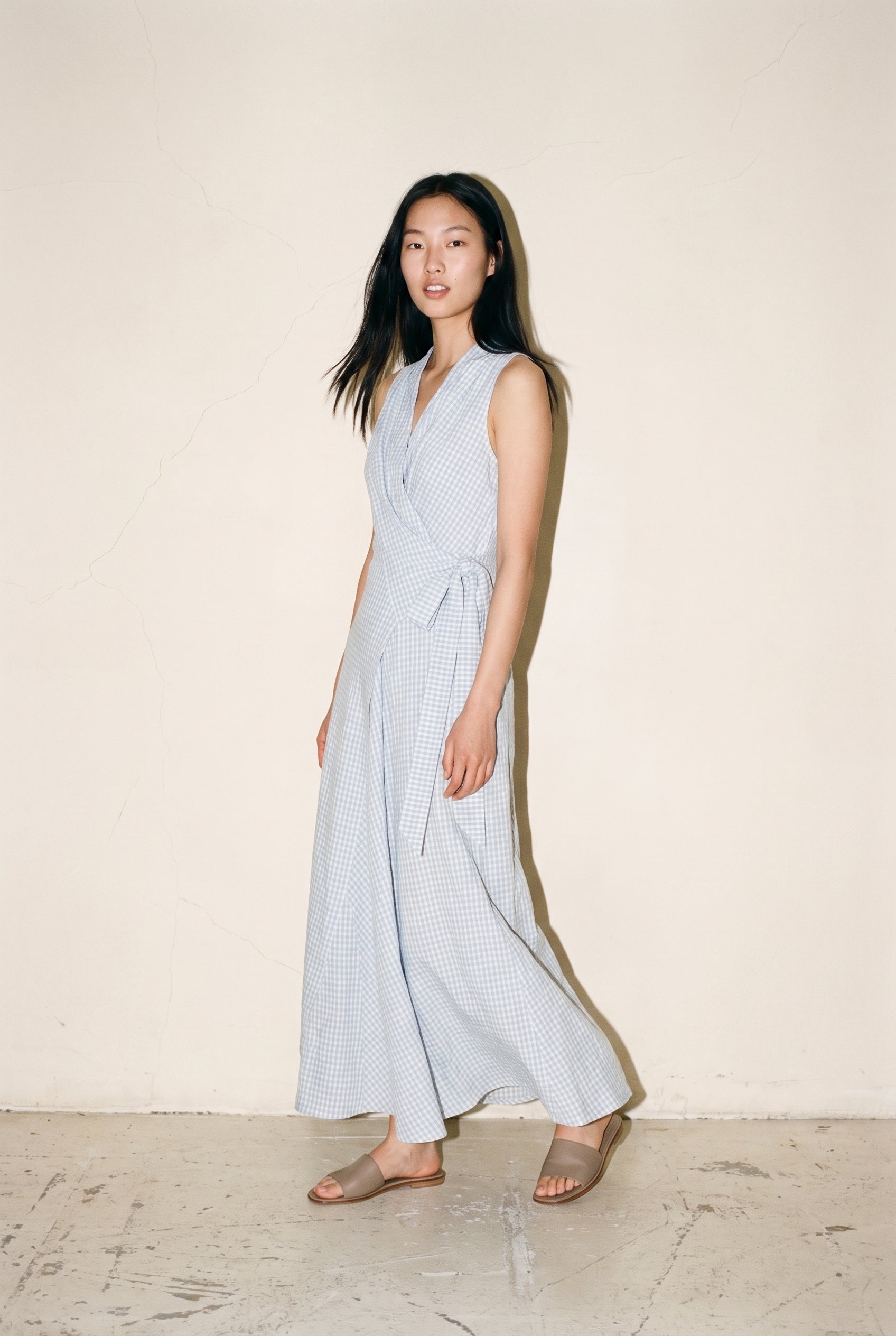 Green Gingham Maxi Dress Green Check