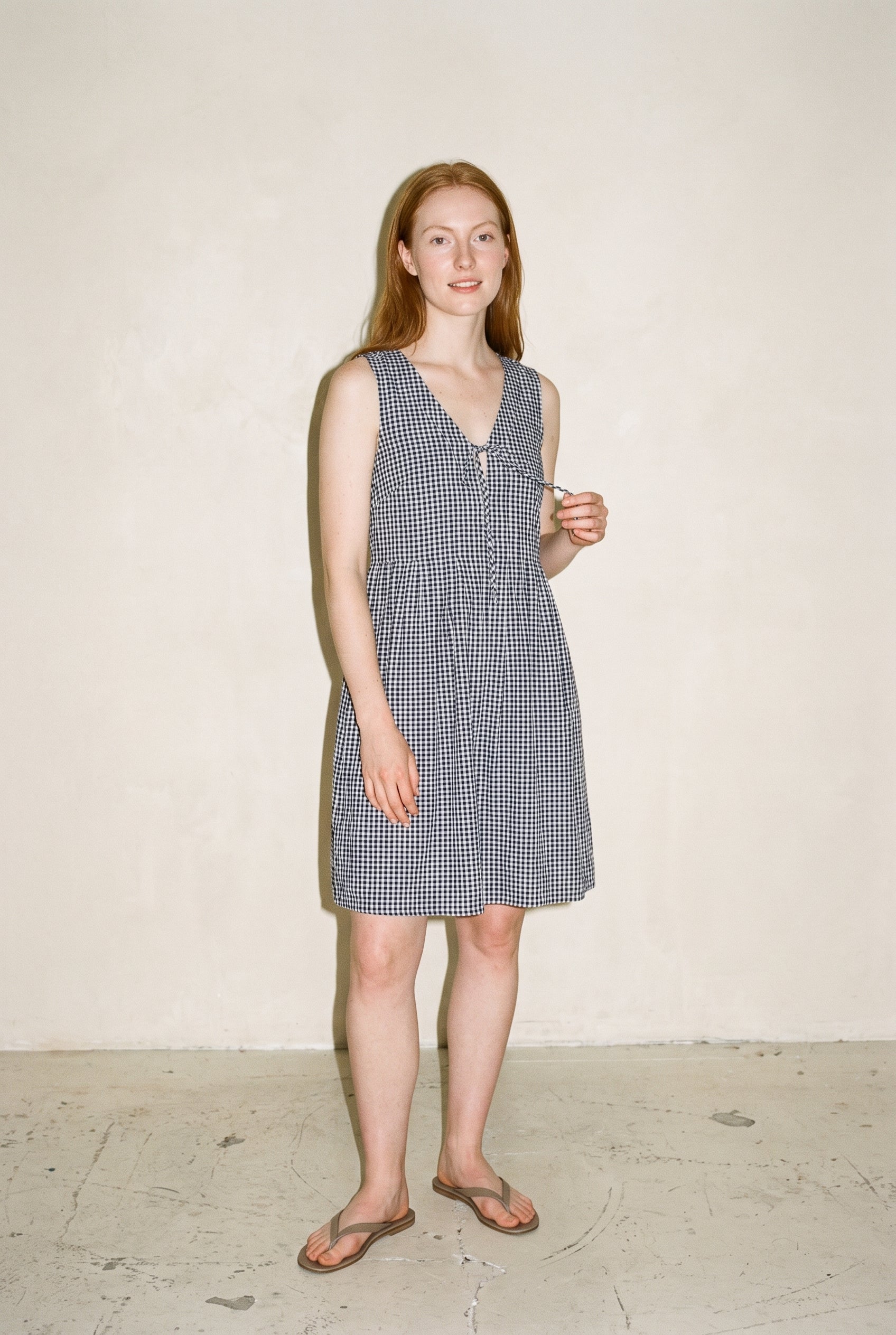 Zoey Mini Dress Navy Gingham Family Business Distributions (Gentle Fawn/Skout Showroom))