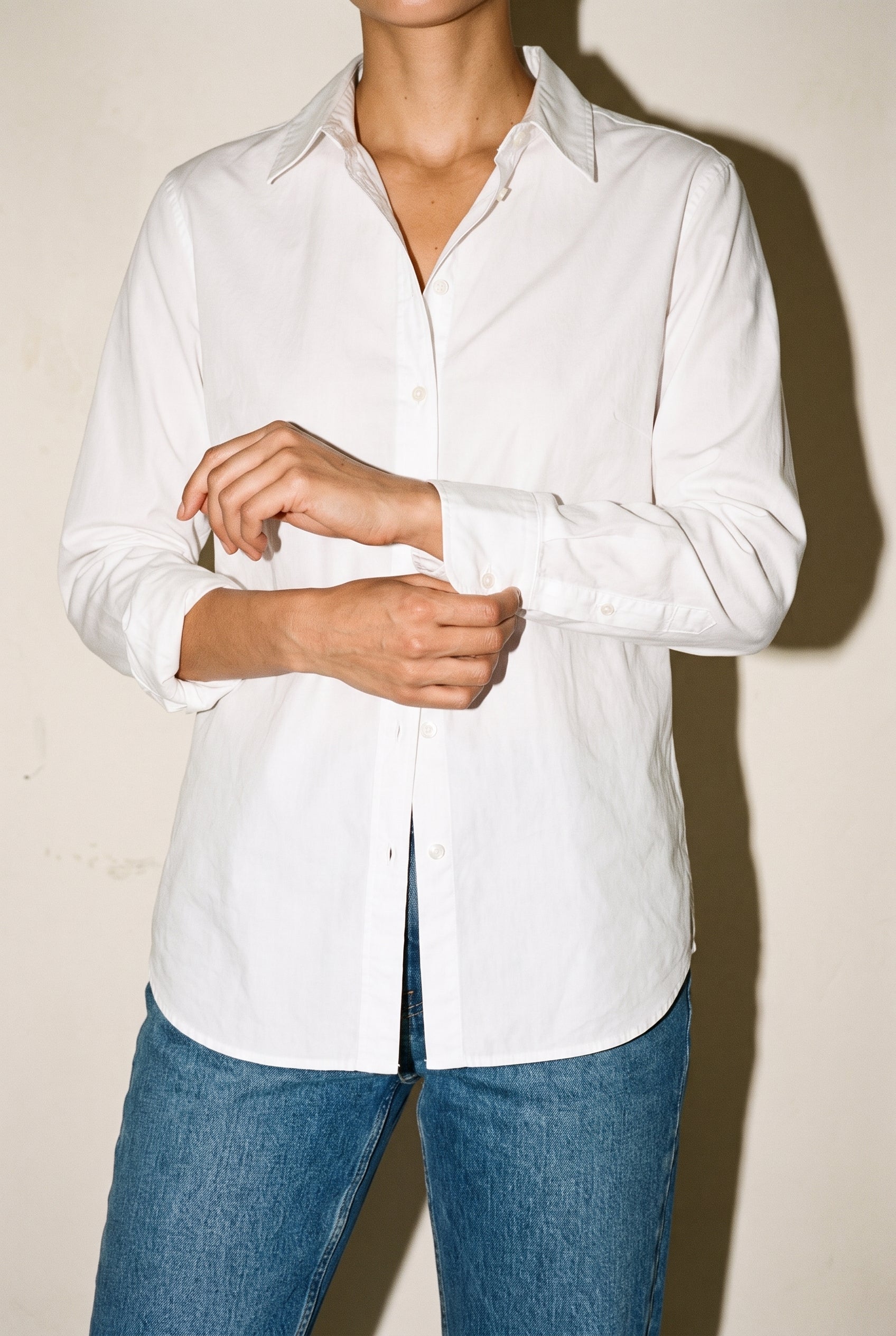 Classic Button-Down Shirt White SLOW HIGH