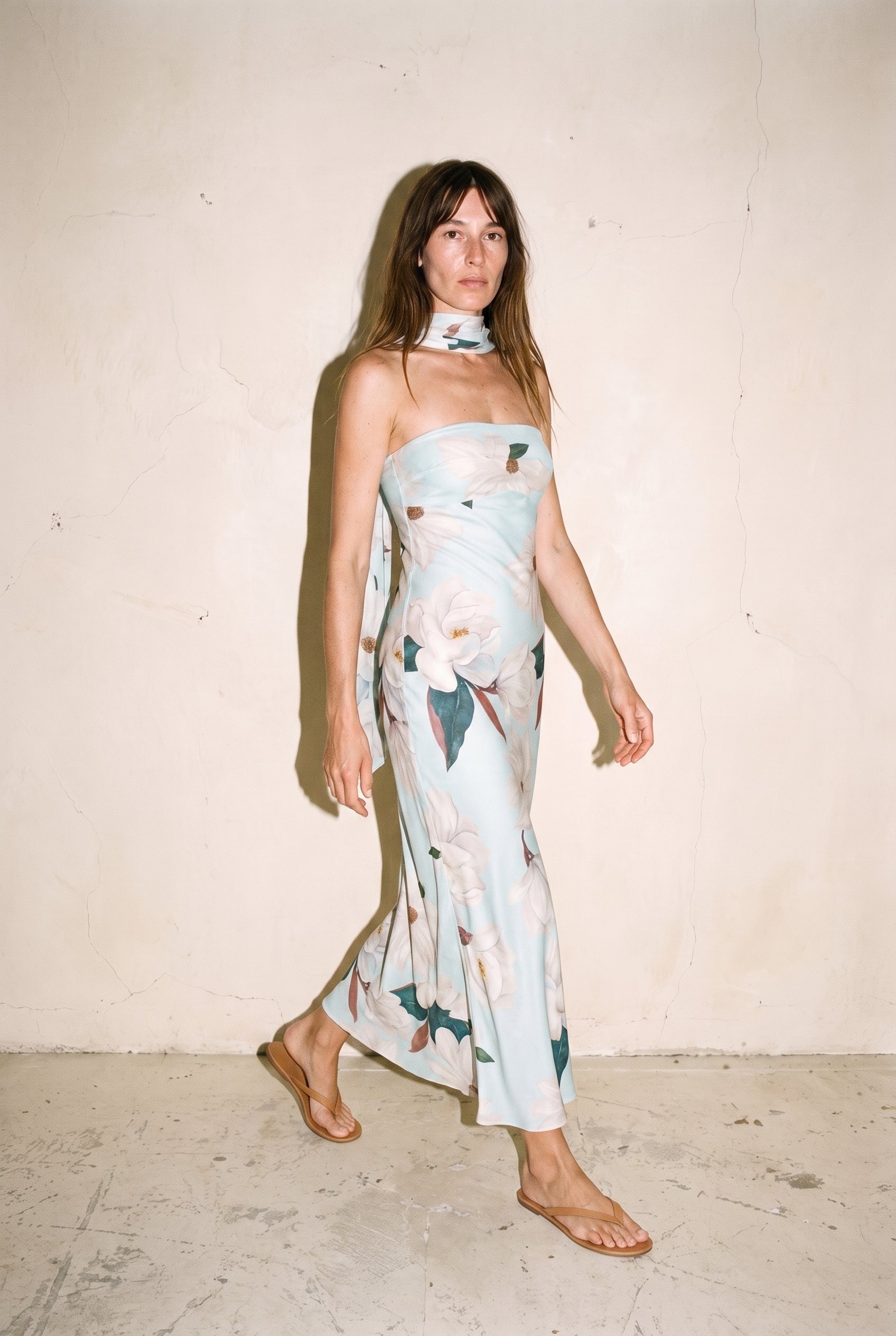 Halter Floral Maxi Dress Mint