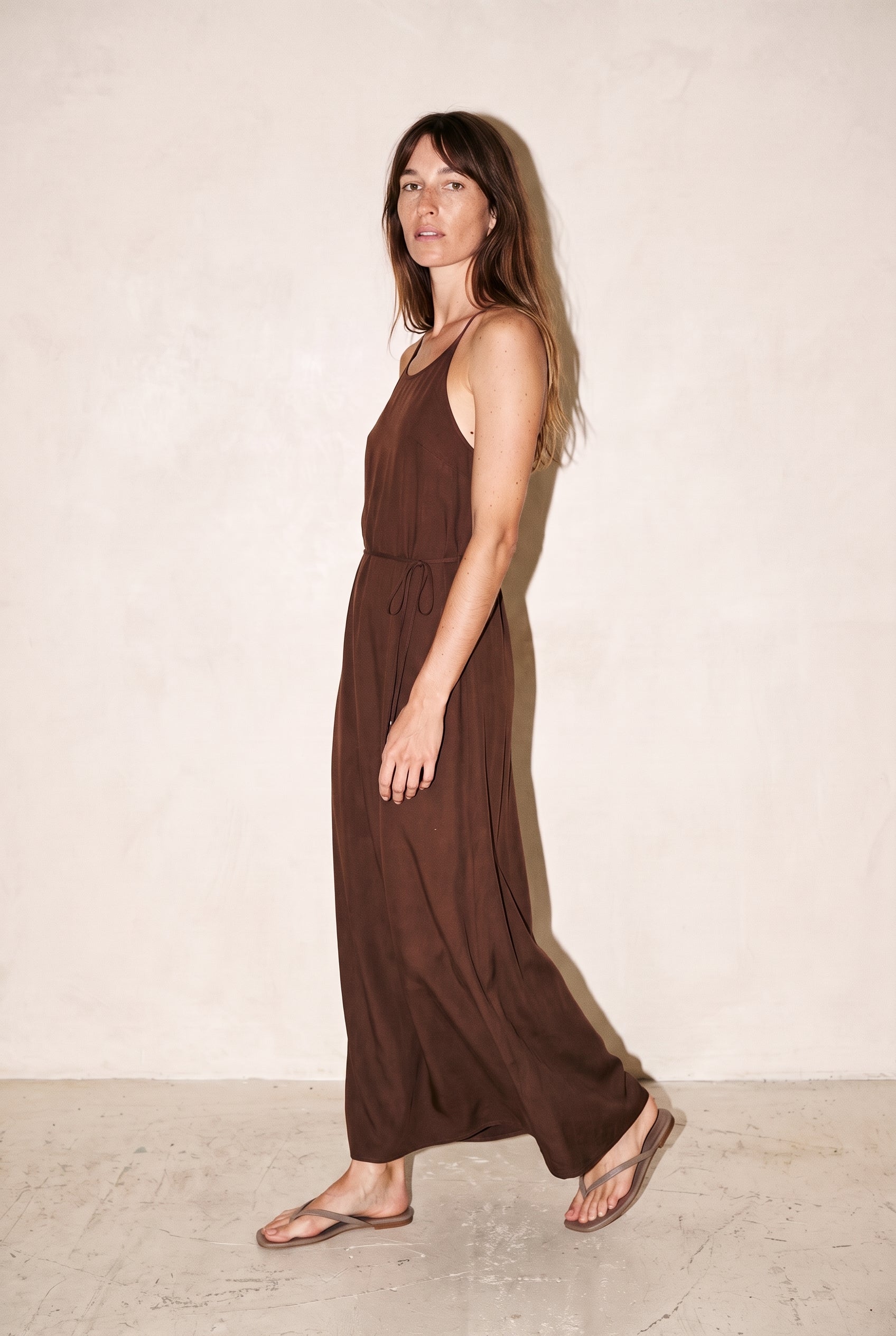 Viscose Maxi Cami Wrap Dress Hot Fudge