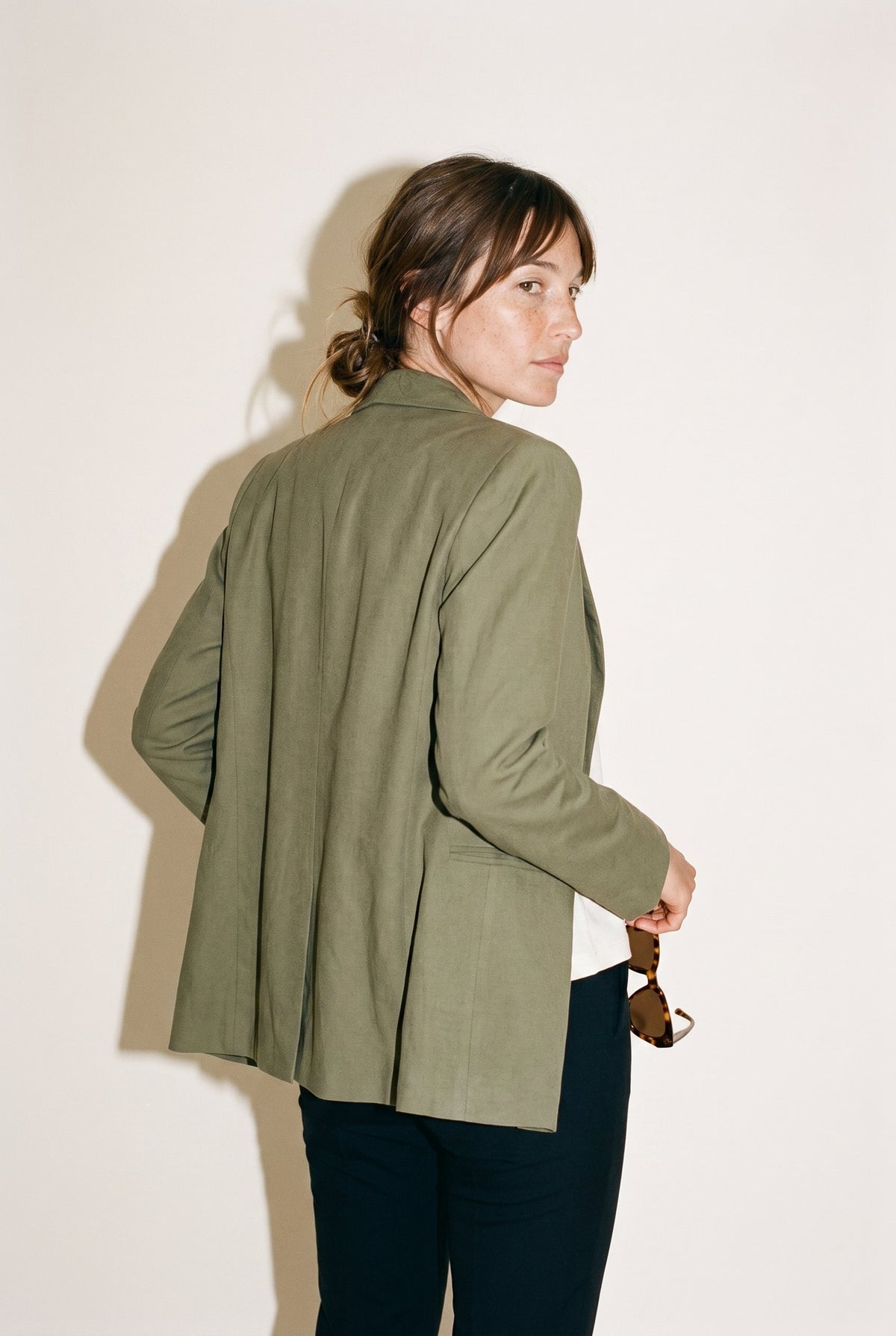 Slragna Basic Blazer Dusky Green Soaked