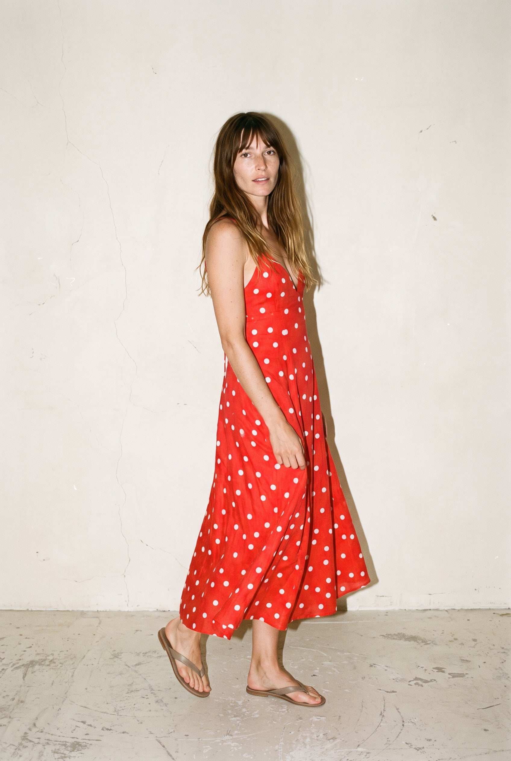 Tie Back Midi Dress Red/Ivory