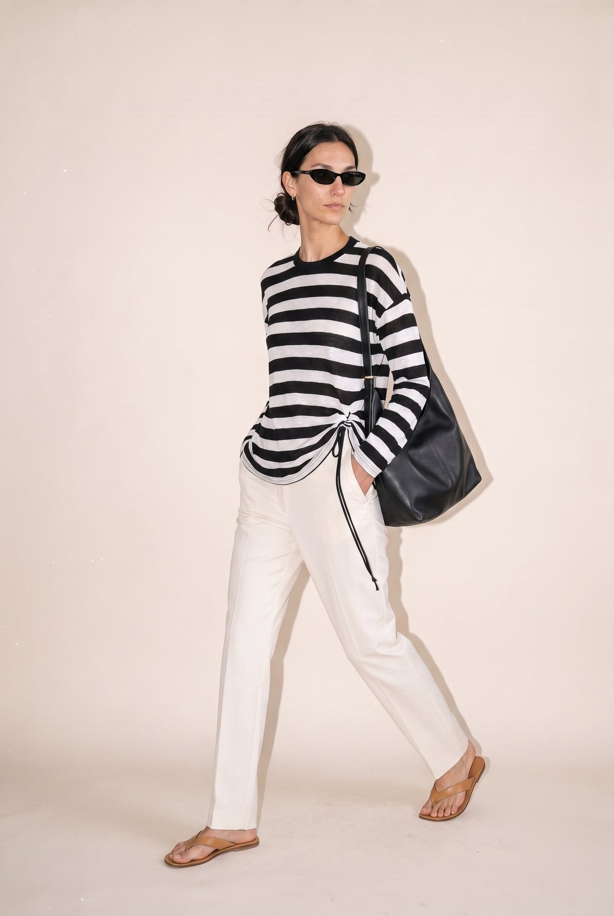 Side Tie Striped Pullover Stripes audrey