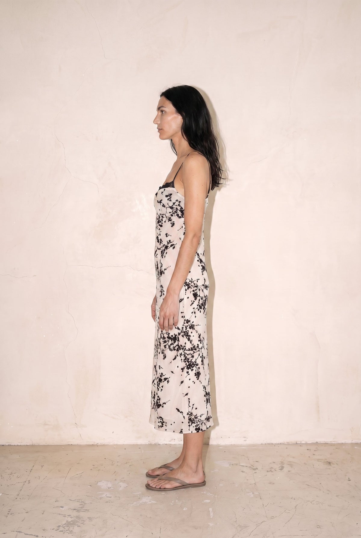 Spaghetti Bra Cup Mesh Velvet Burn Out Midi Dress The Latest Scoop
