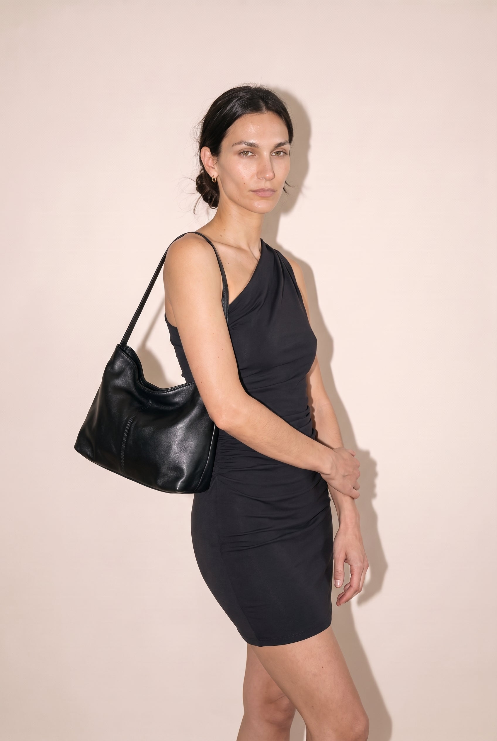 One Shoulder Dress Black