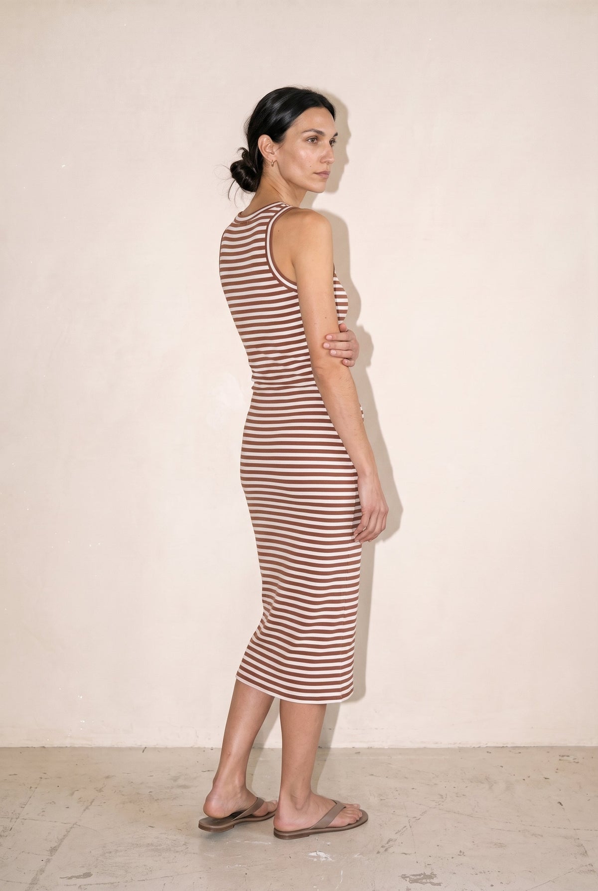 Striped Ribbed Tank Dress Brick Hyfve, Inc.