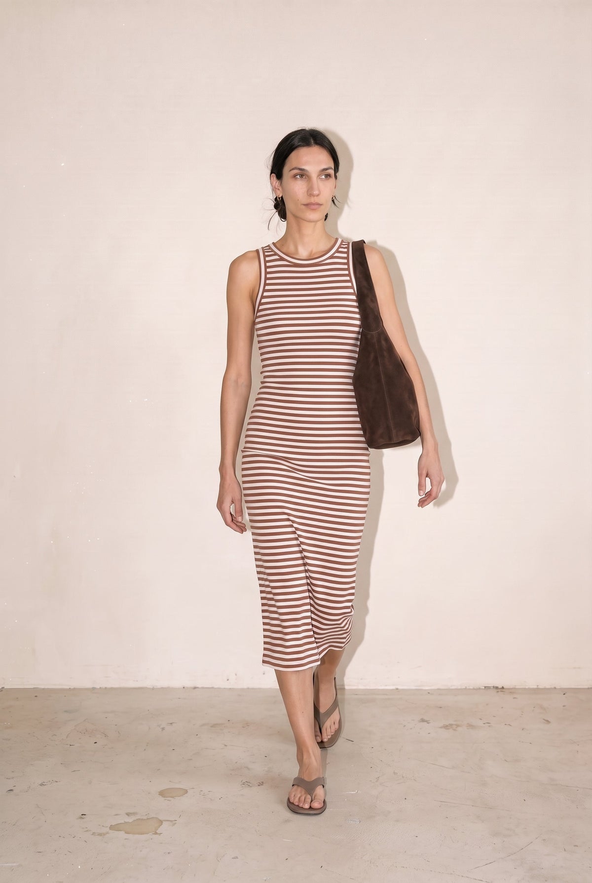 Striped Ribbed Tank Dress Brick Hyfve, Inc.