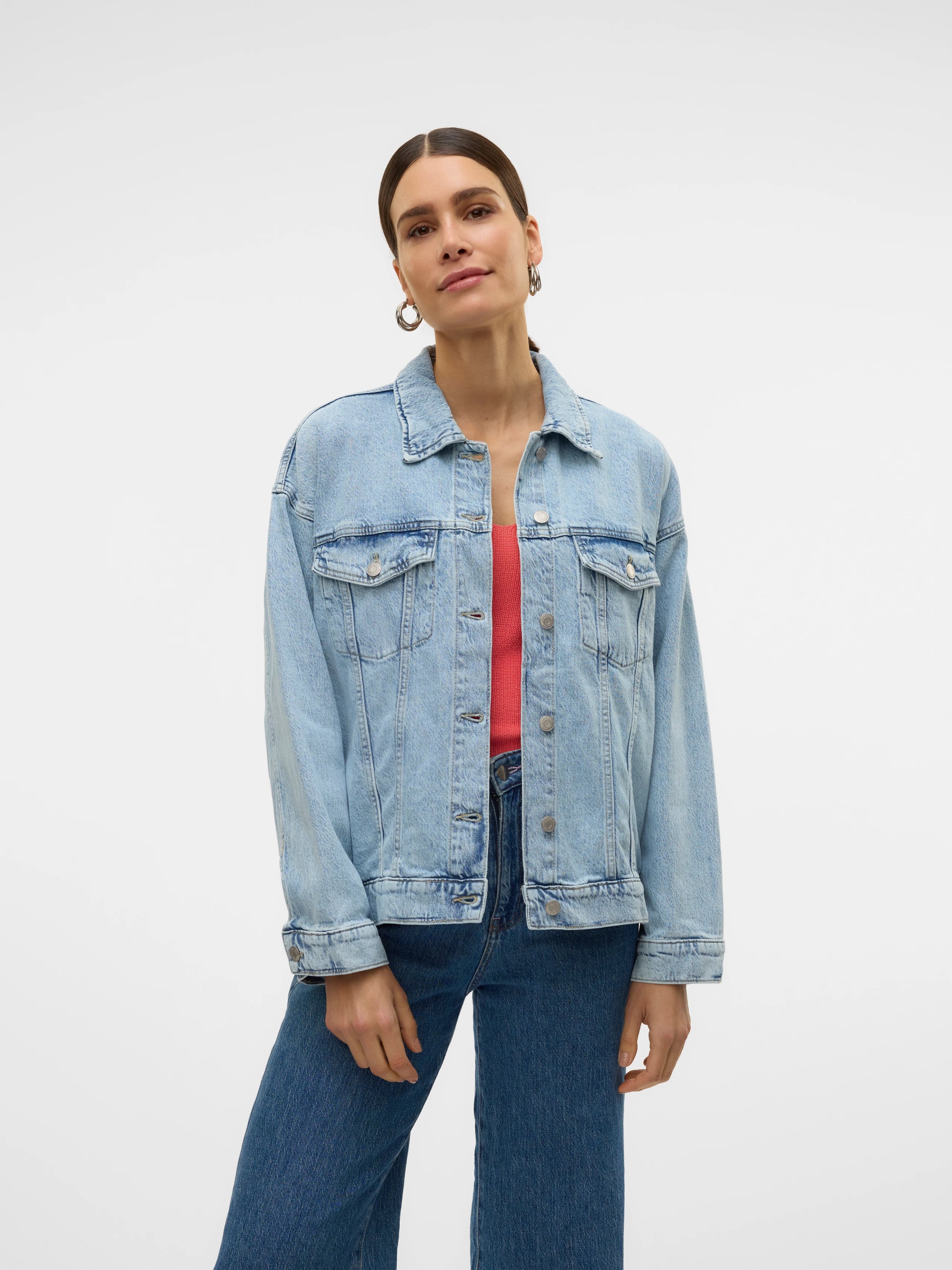 VMTessa Ls Oversize Denim Jacket Ga Noos Light Blue Denim