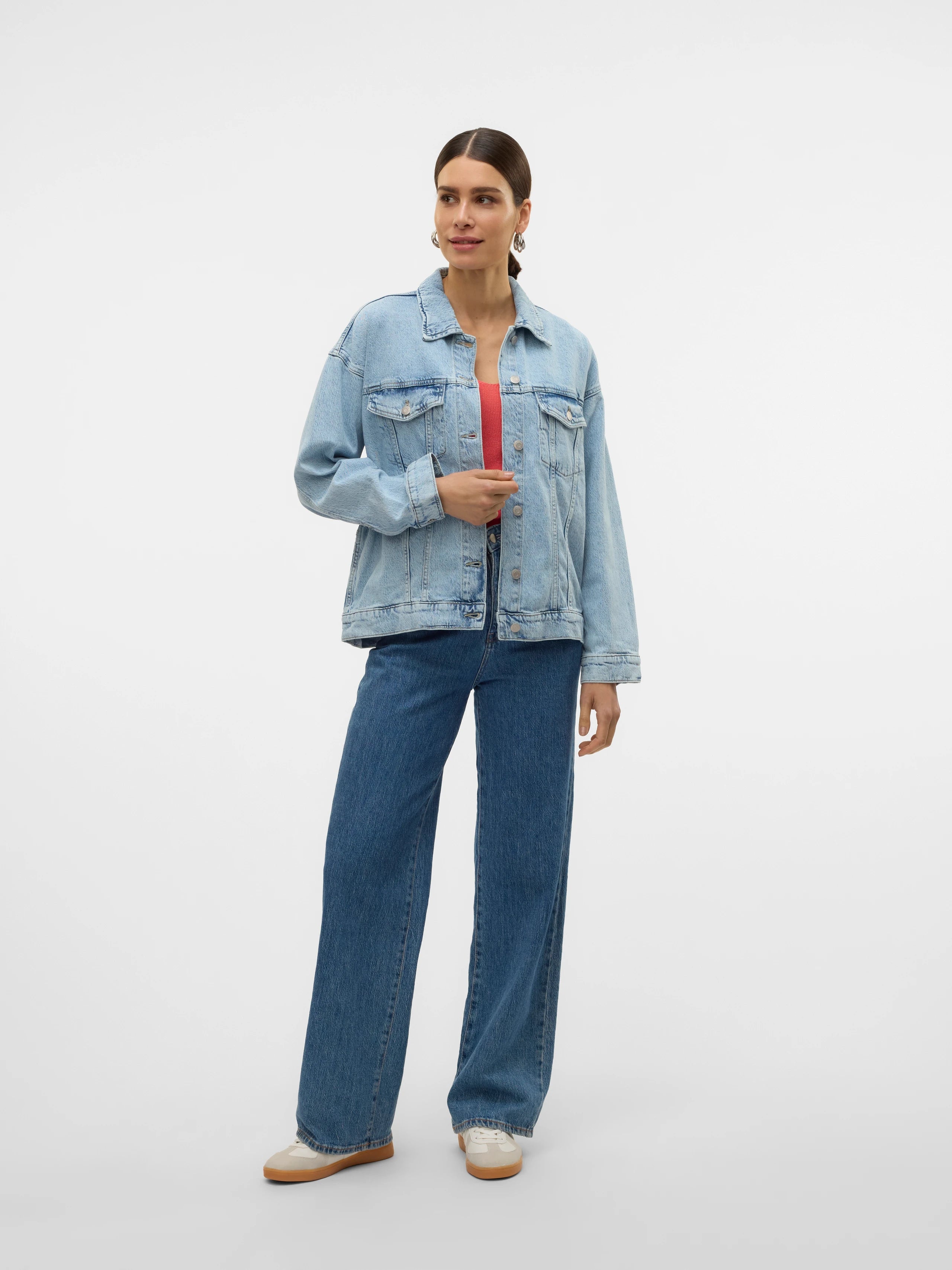 VMTessa Ls Oversize Denim Jacket Ga Noos Light Blue Denim