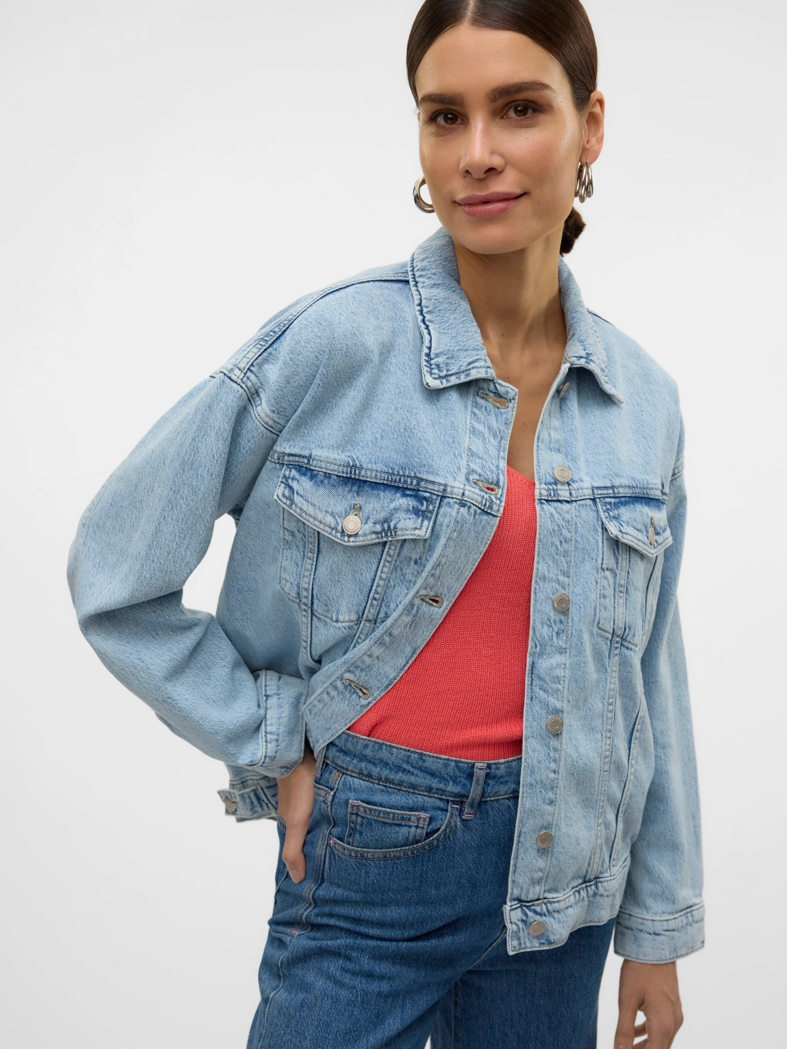 VMTessa Ls Oversize Denim Jacket Ga Noos Light Blue Denim