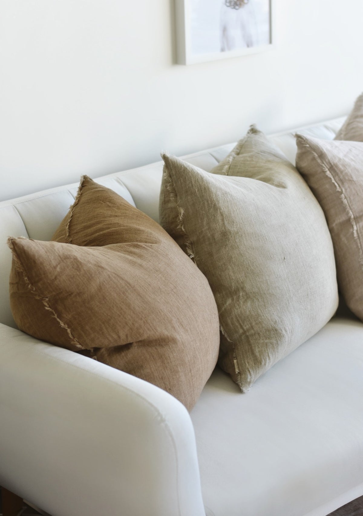 24x24 Lina Linen Pillow, Hazelnut The Latest Scoop