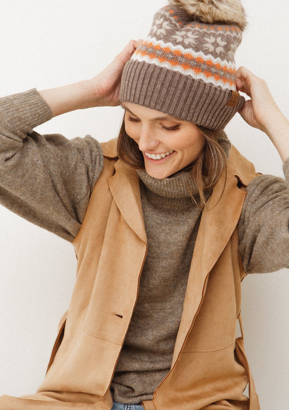 Toque with Faux Fur Pom The Latest Scoop