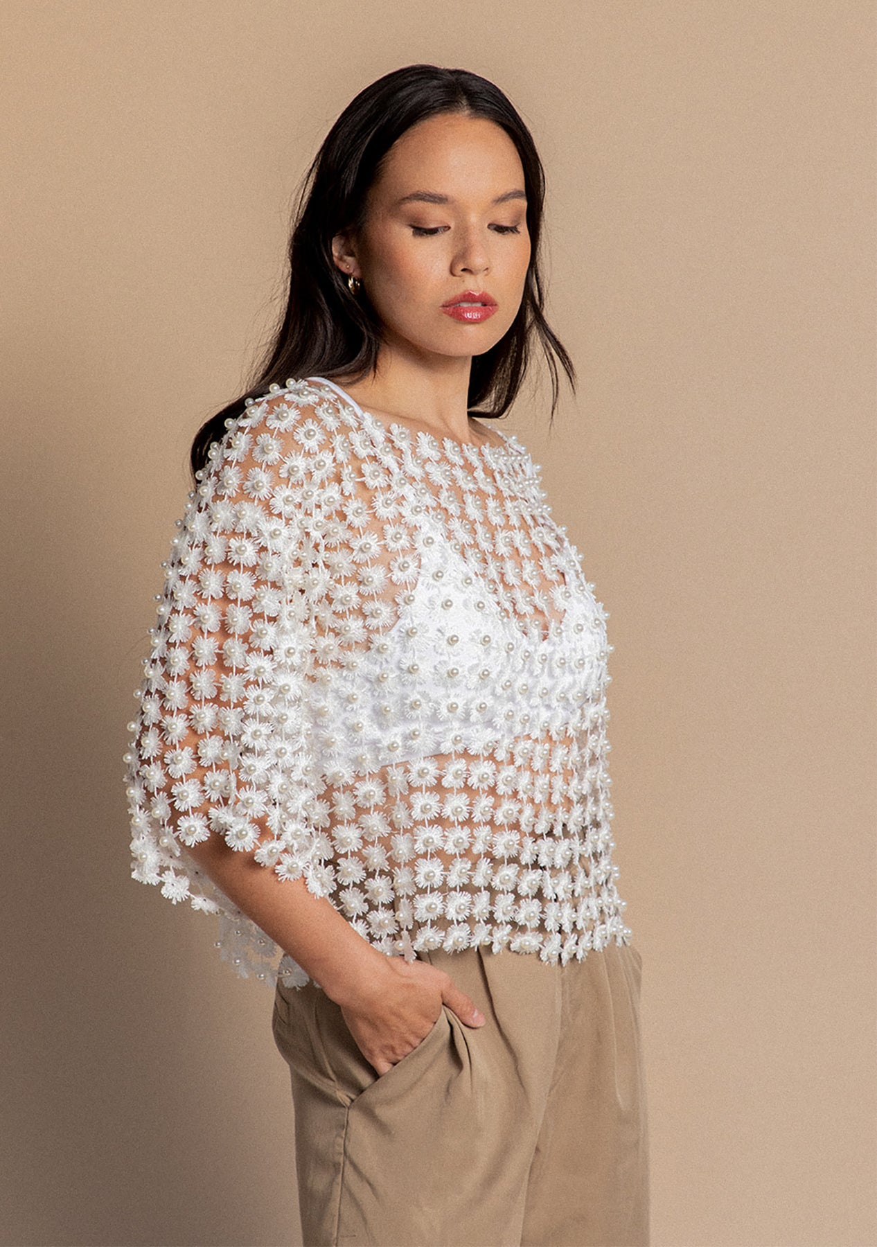 Crochet discount white blouse