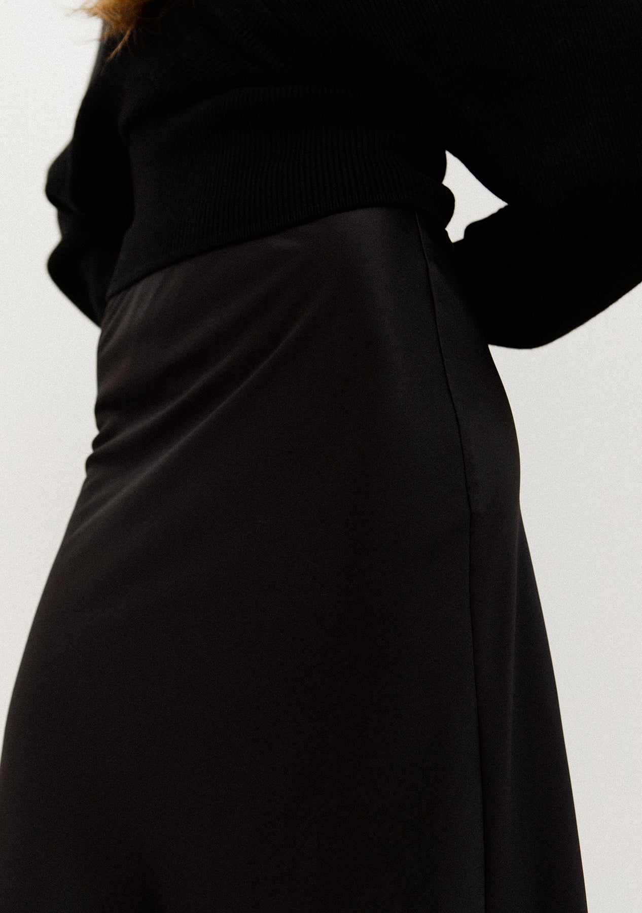 Midi Satin Slip Skirt