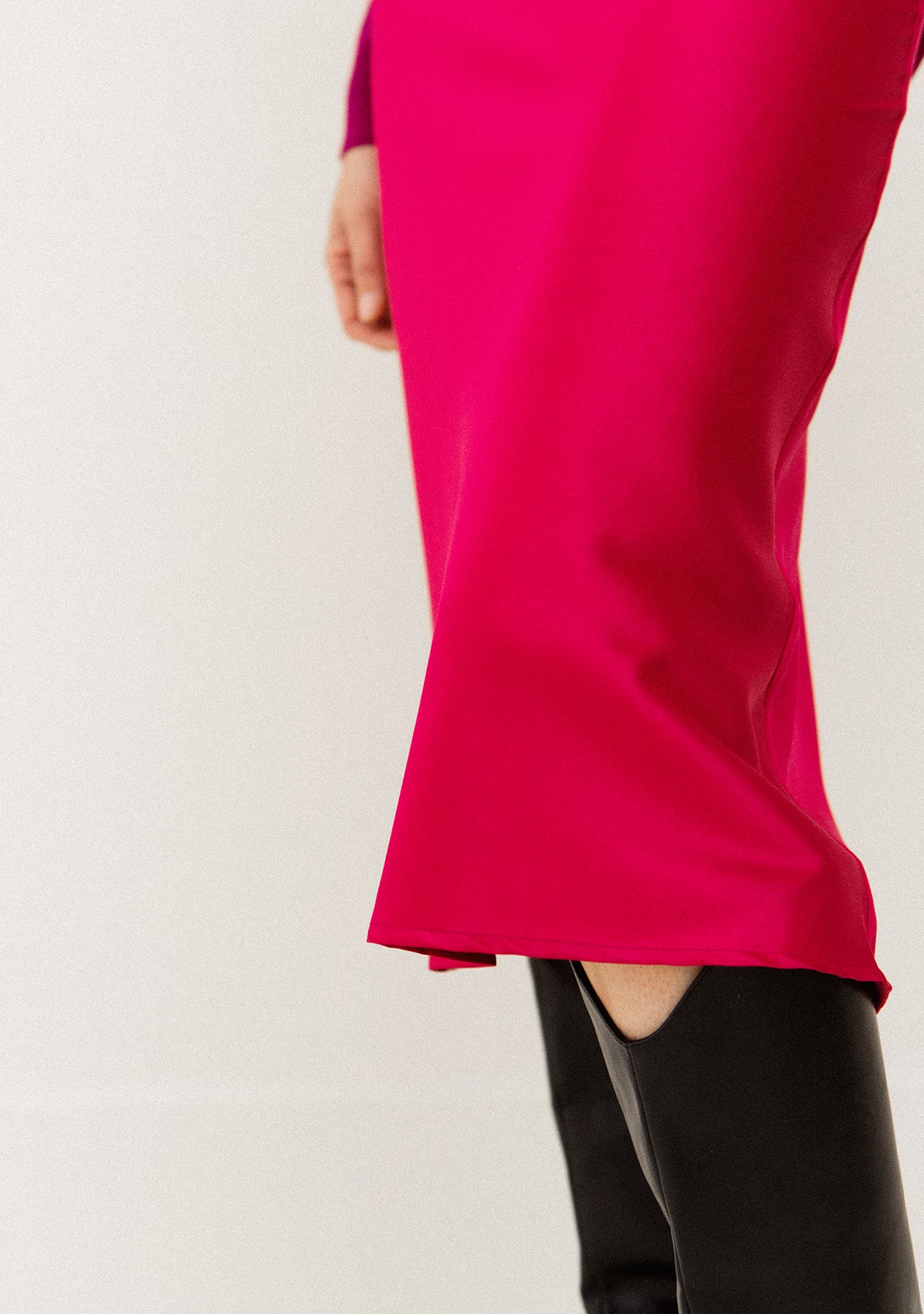 Midi Satin Slip Skirt