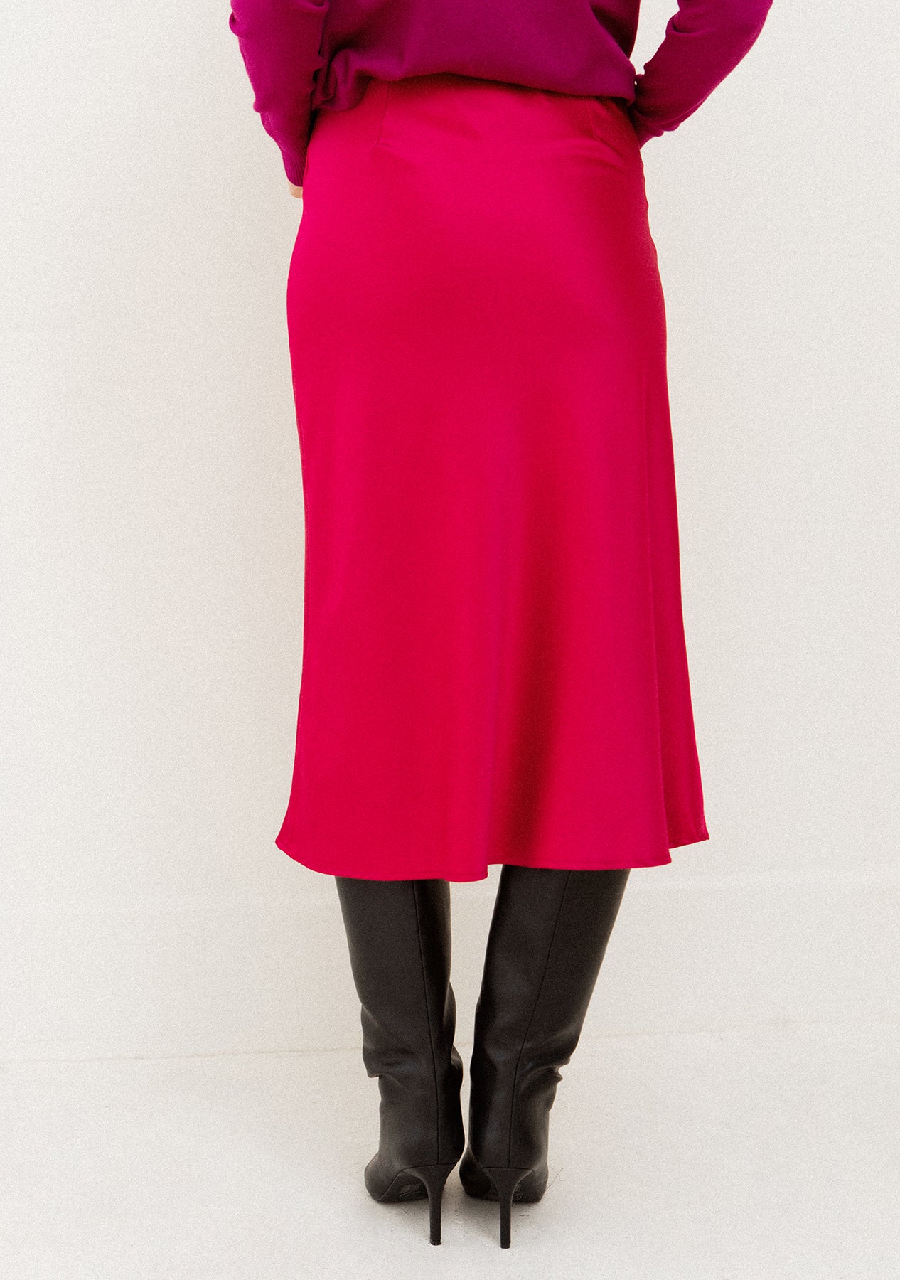 Midi Satin Slip Skirt