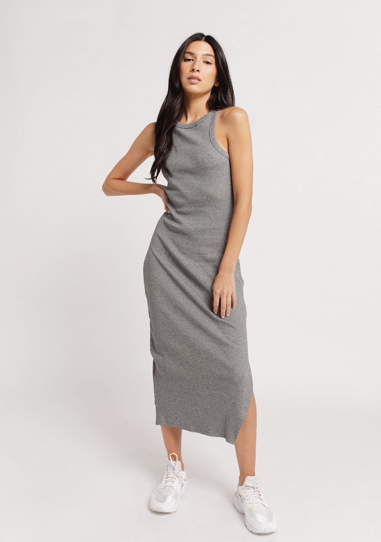 REIMI RIB MIDI DRESS