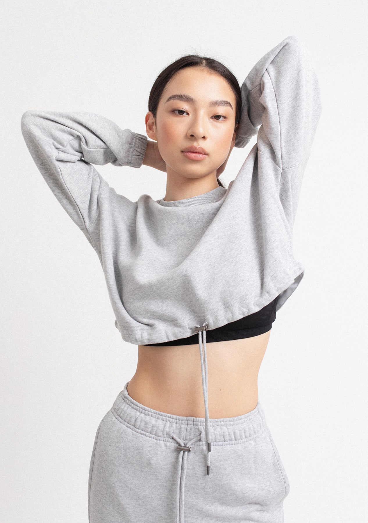 French terry cropped on sale hoodie