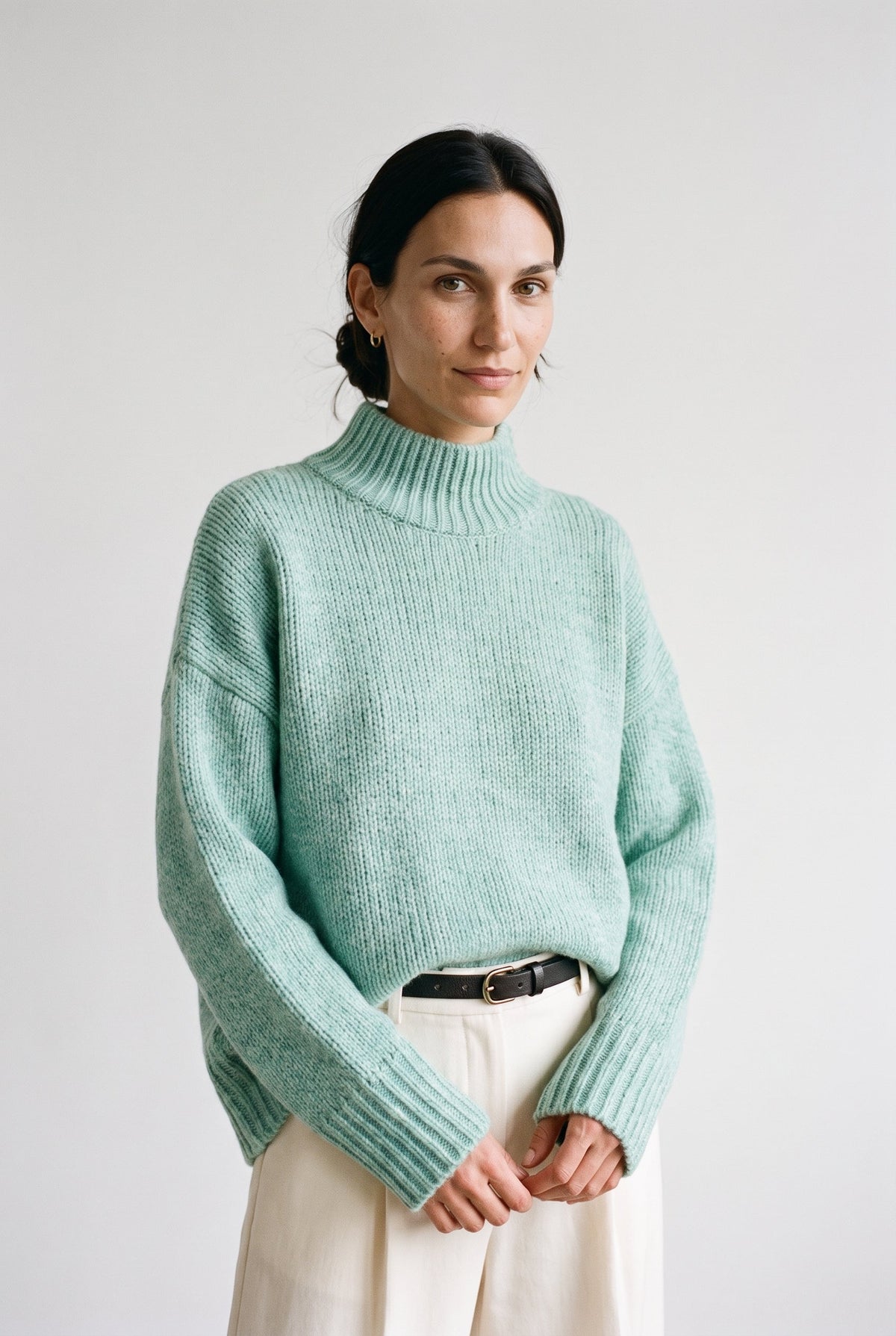 Aggie Mock Neck Ribbed Sweater Lyla & Luxe